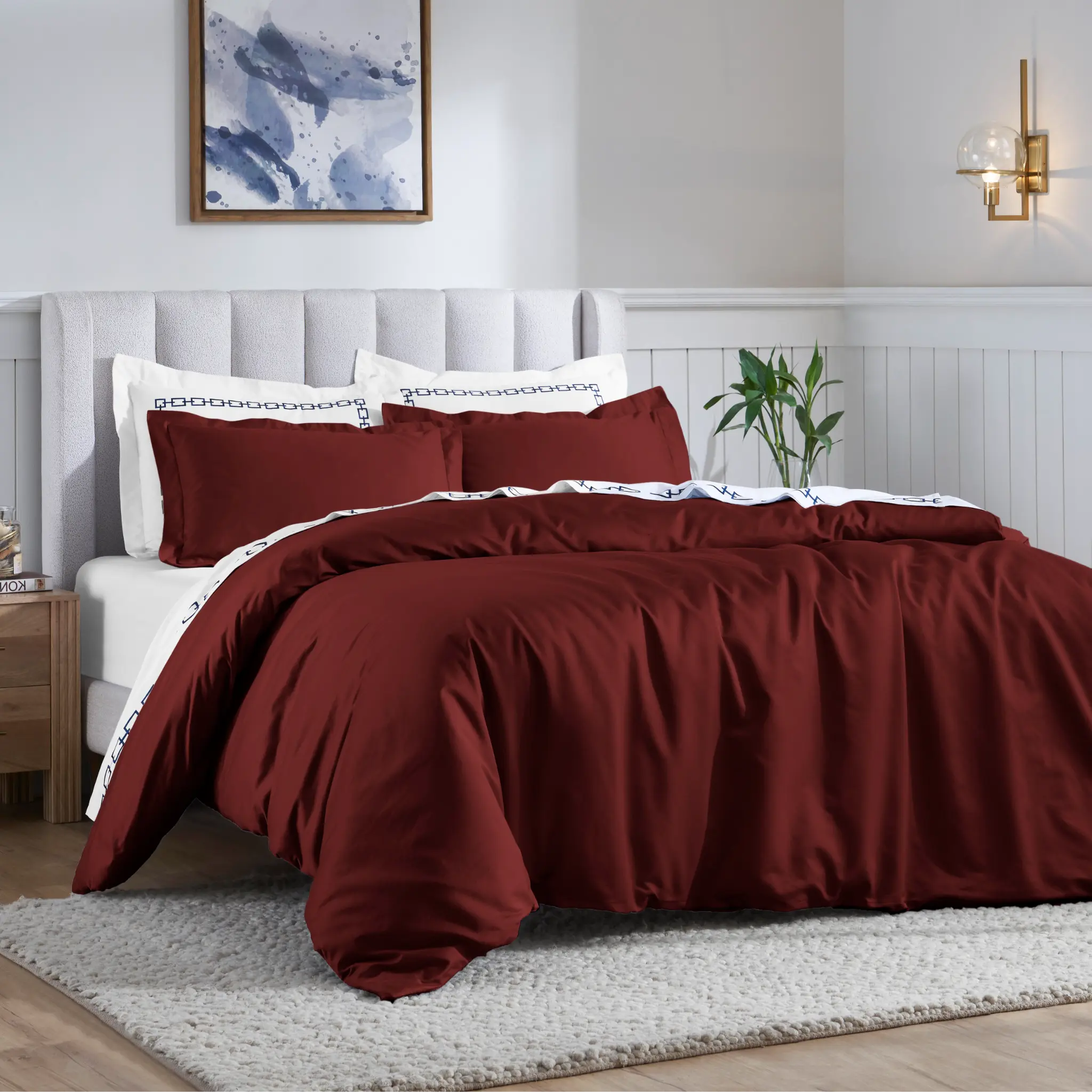 Egyptian Cotton 650 Thread Count Solid Duvet Cover Set