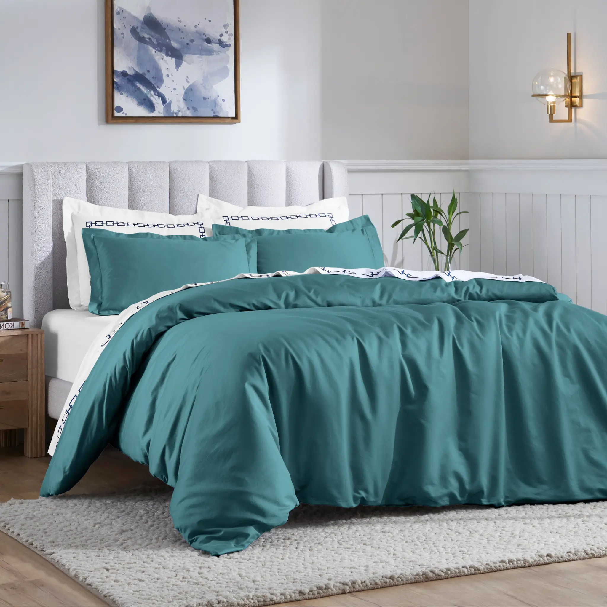 Egyptian Cotton 650 Thread Count Solid Duvet Cover Set