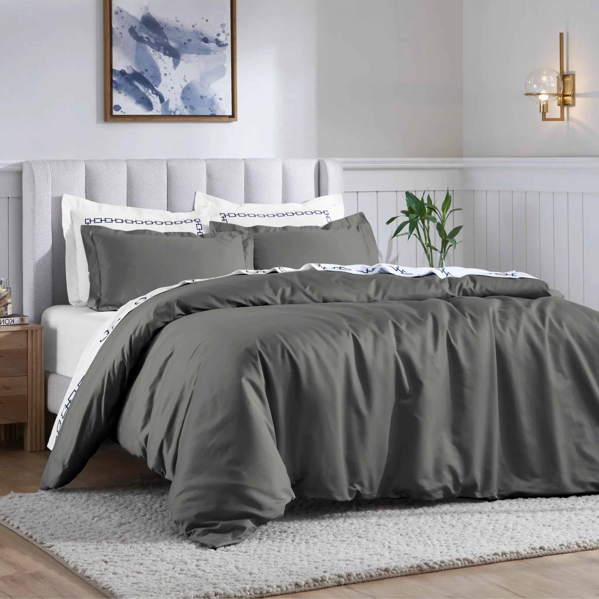 Egyptian Cotton 650 Thread Count Solid Duvet Cover Set