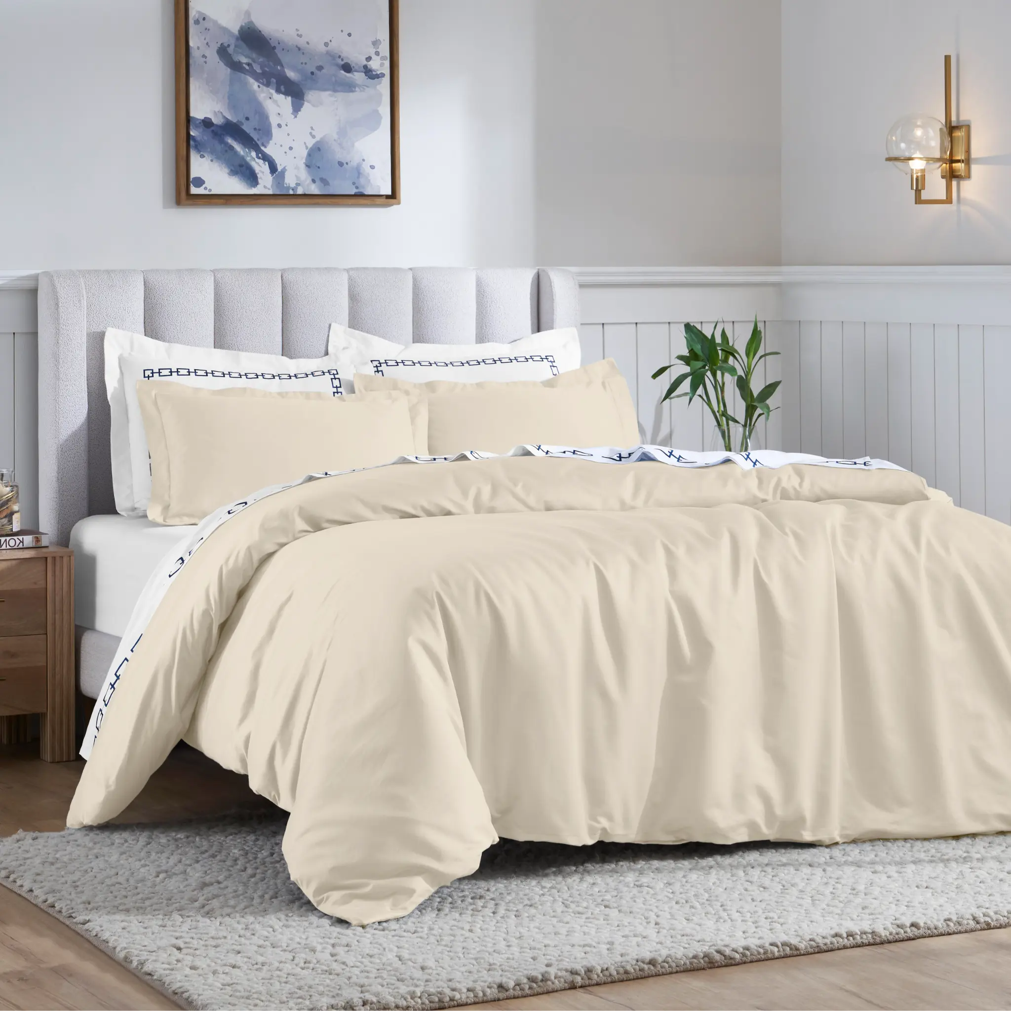 Egyptian Cotton 650 Thread Count Solid Duvet Cover Set