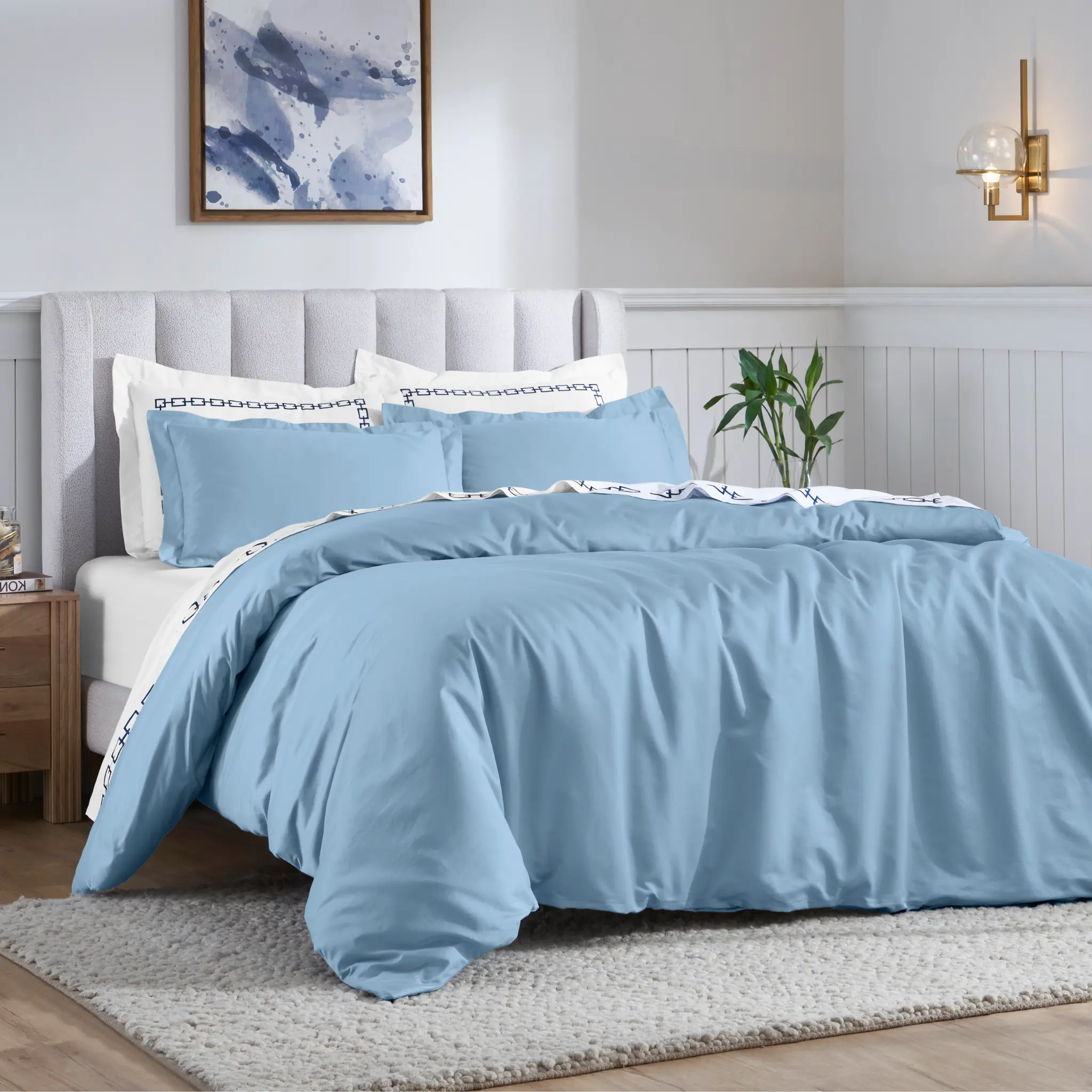 Egyptian Cotton 650 Thread Count Solid Duvet Cover Set