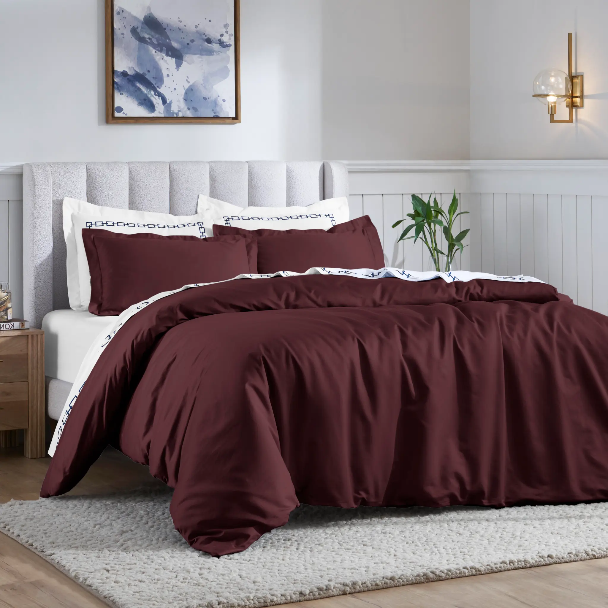 Egyptian Cotton 650 Thread Count Solid Duvet Cover Set