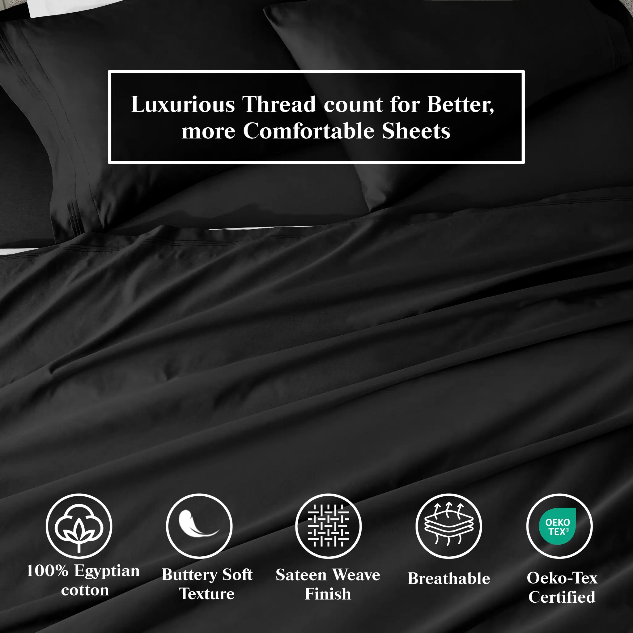 650 Thread Count Egyptian Cotton Solid Pillowcase Set