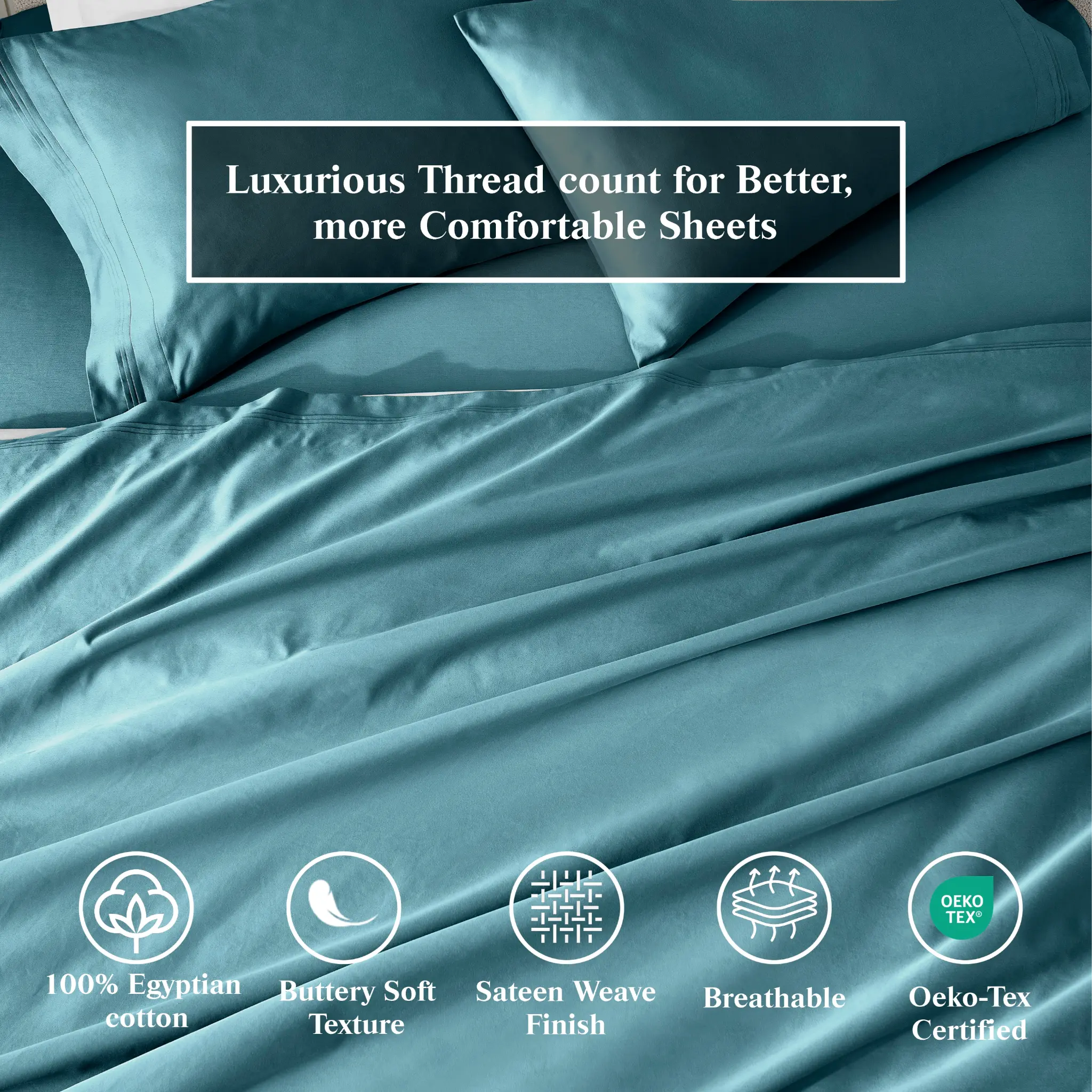 650 Thread Count Egyptian Cotton Solid Pillowcase Set