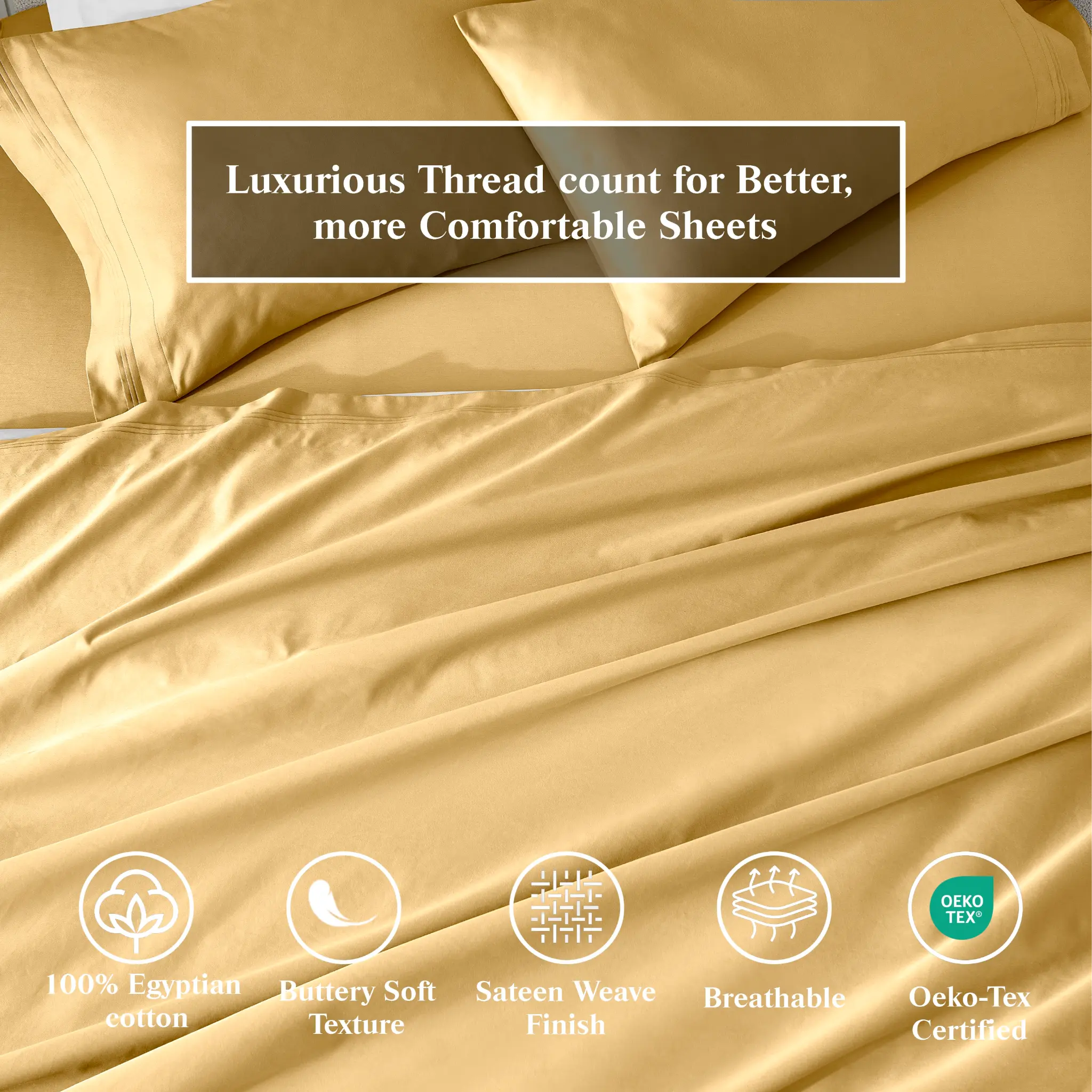 650 Thread Count Egyptian Cotton Solid Pillowcase Set