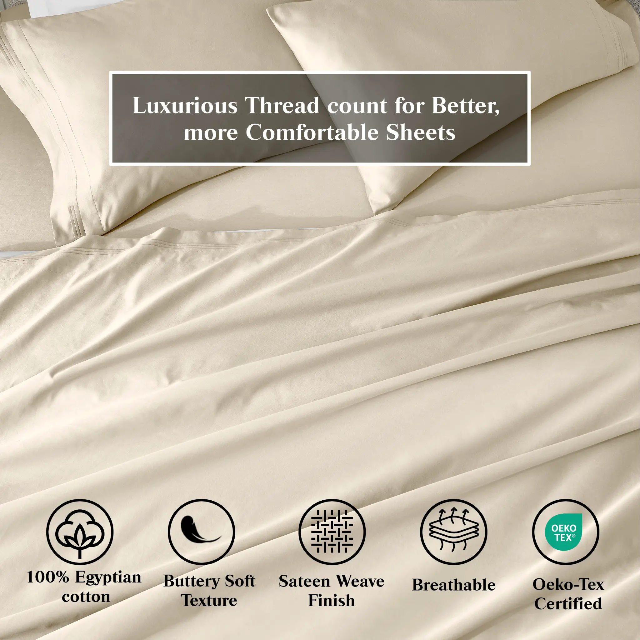 650 Thread Count Egyptian Cotton Solid Pillowcase Set