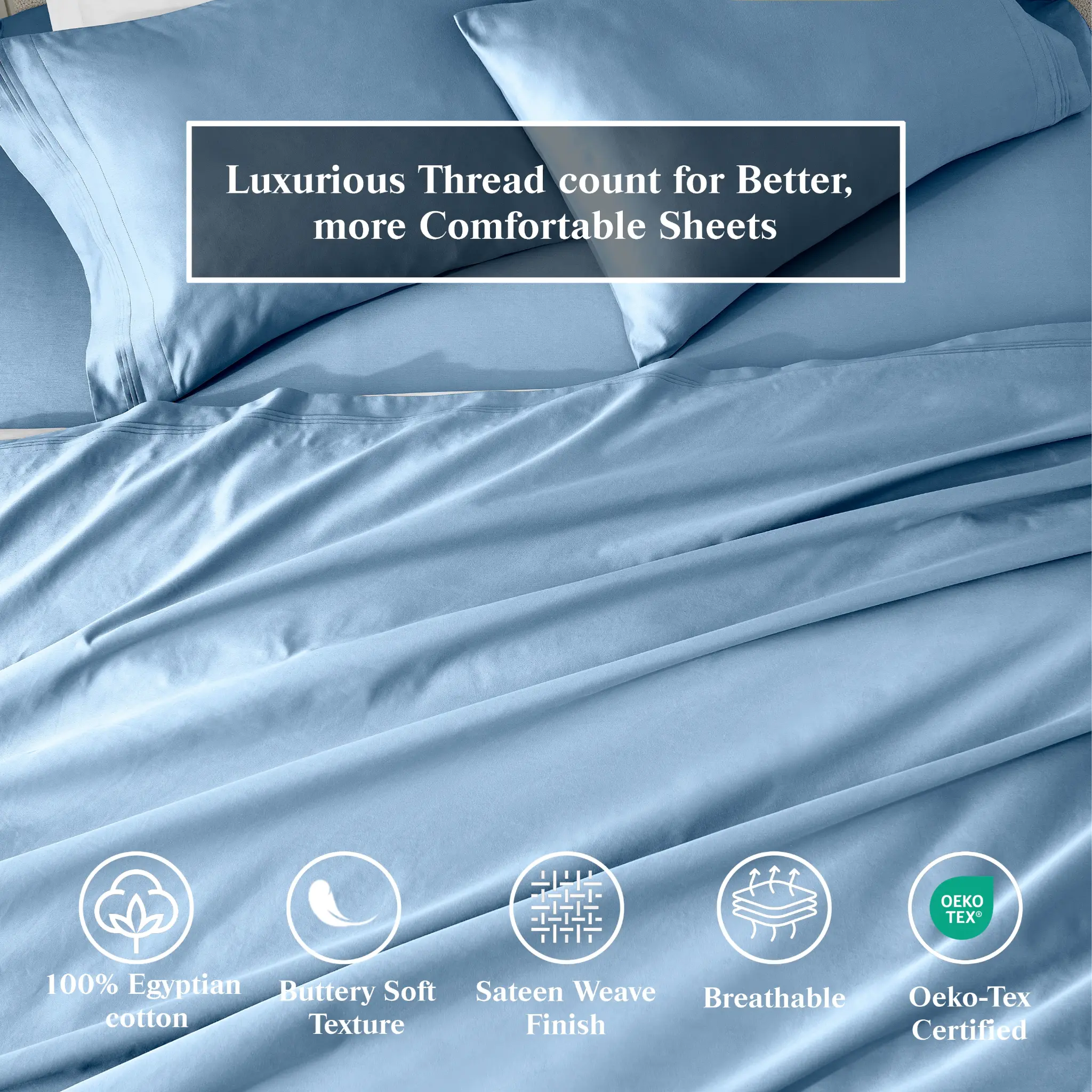 650 Thread Count Egyptian Cotton Solid Pillowcase Set