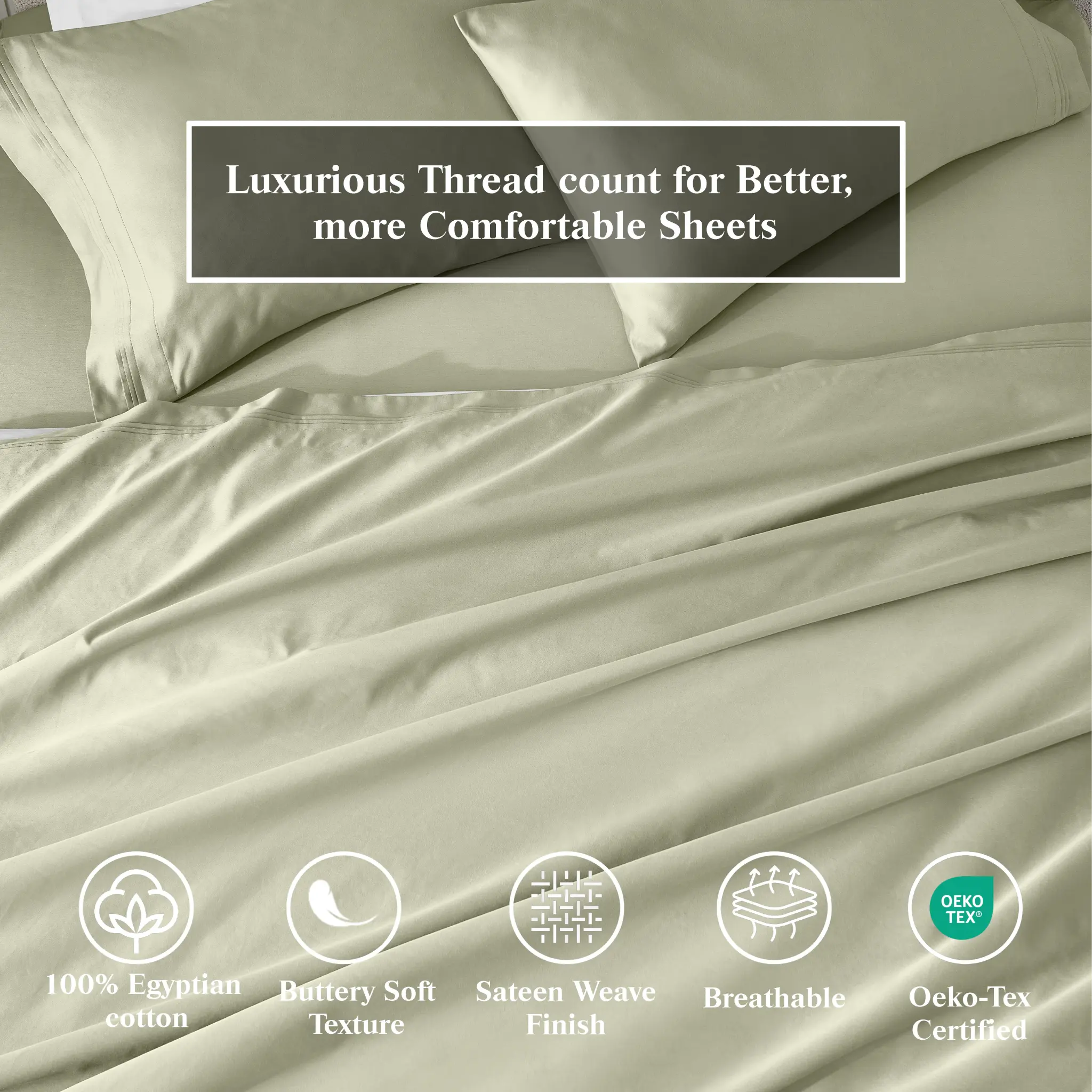 650 Thread Count Egyptian Cotton Solid Pillowcase Set