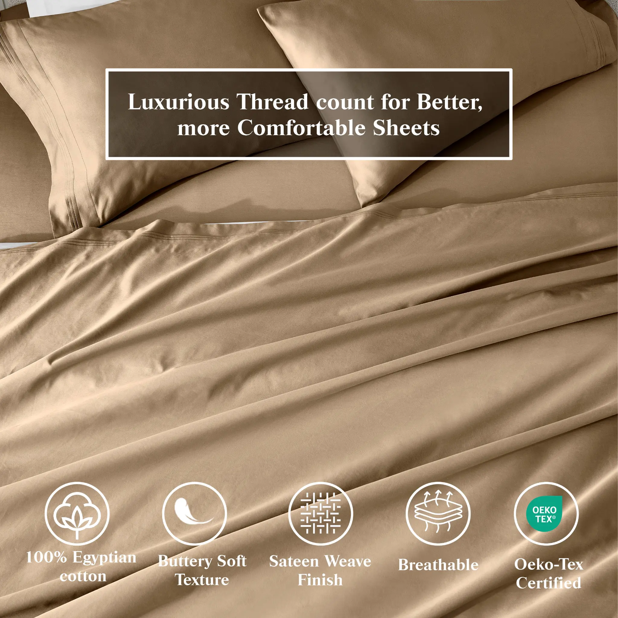 650 Thread Count Egyptian Cotton Solid Pillowcase Set