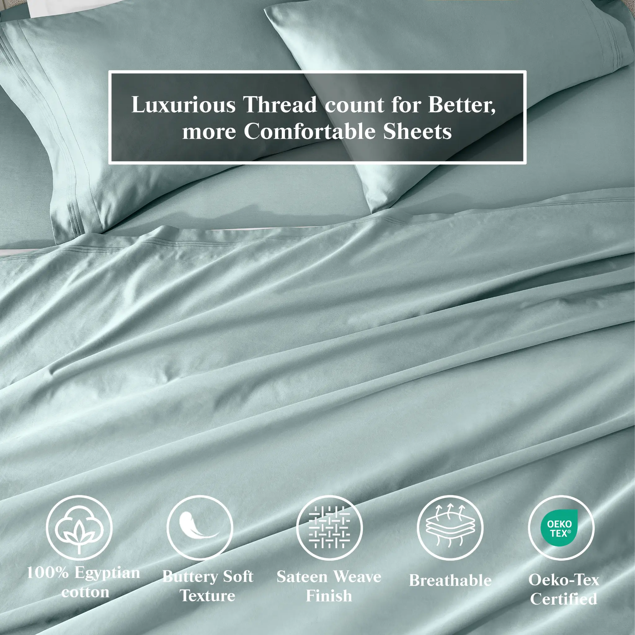 650 Thread Count Egyptian Cotton Solid Pillowcase Set