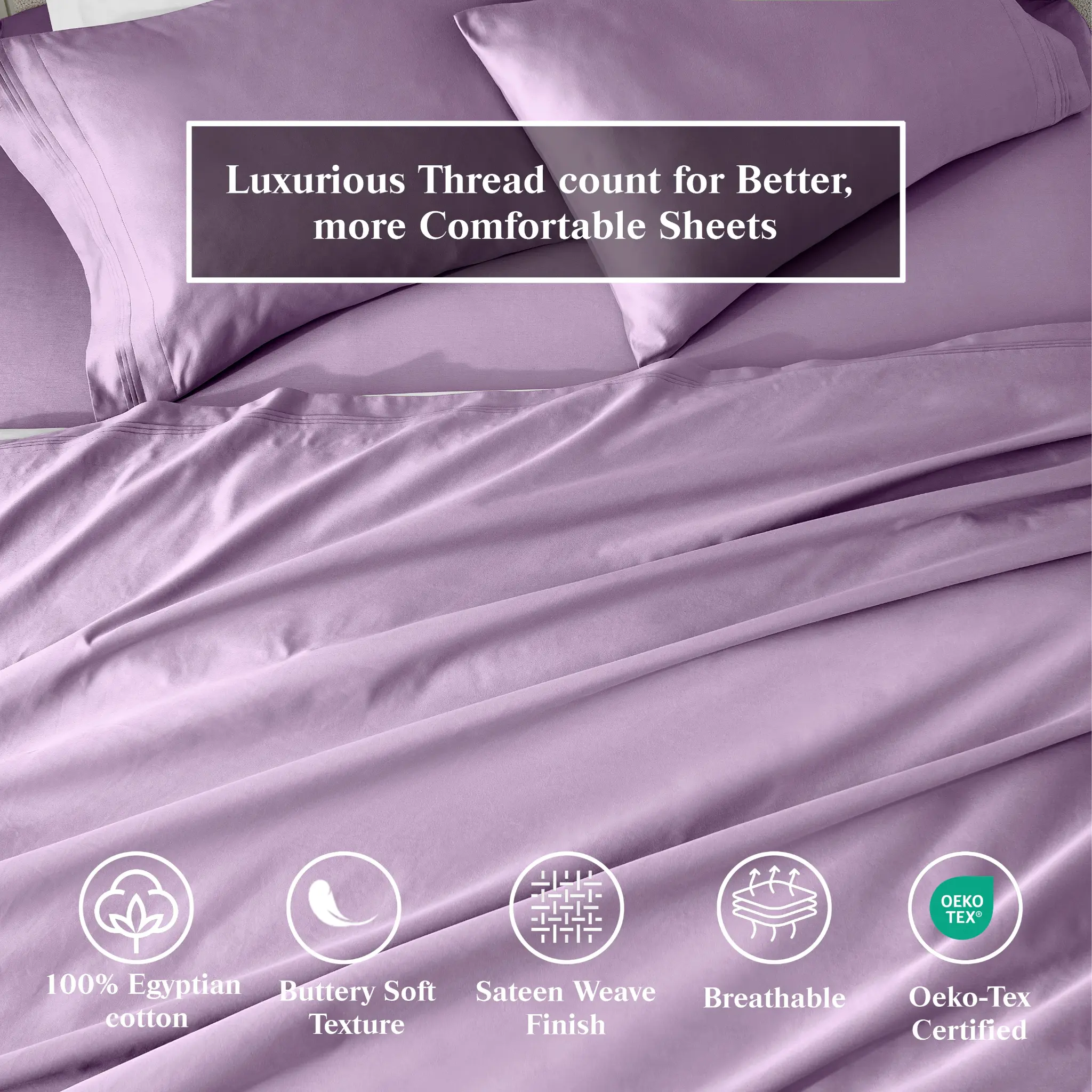 650 Thread Count Egyptian Cotton Solid Pillowcase Set