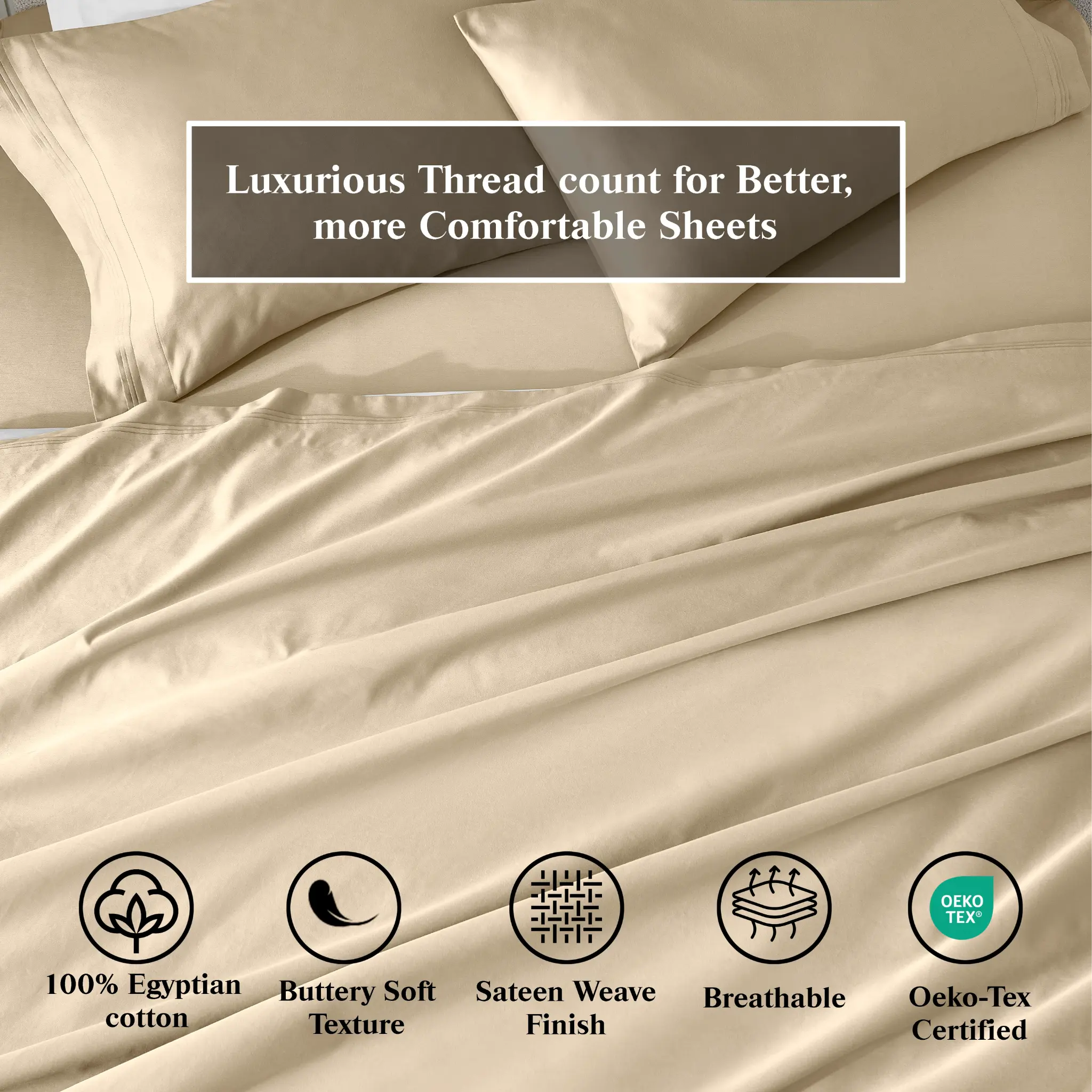 650 Thread Count Egyptian Cotton Solid Pillowcase Set