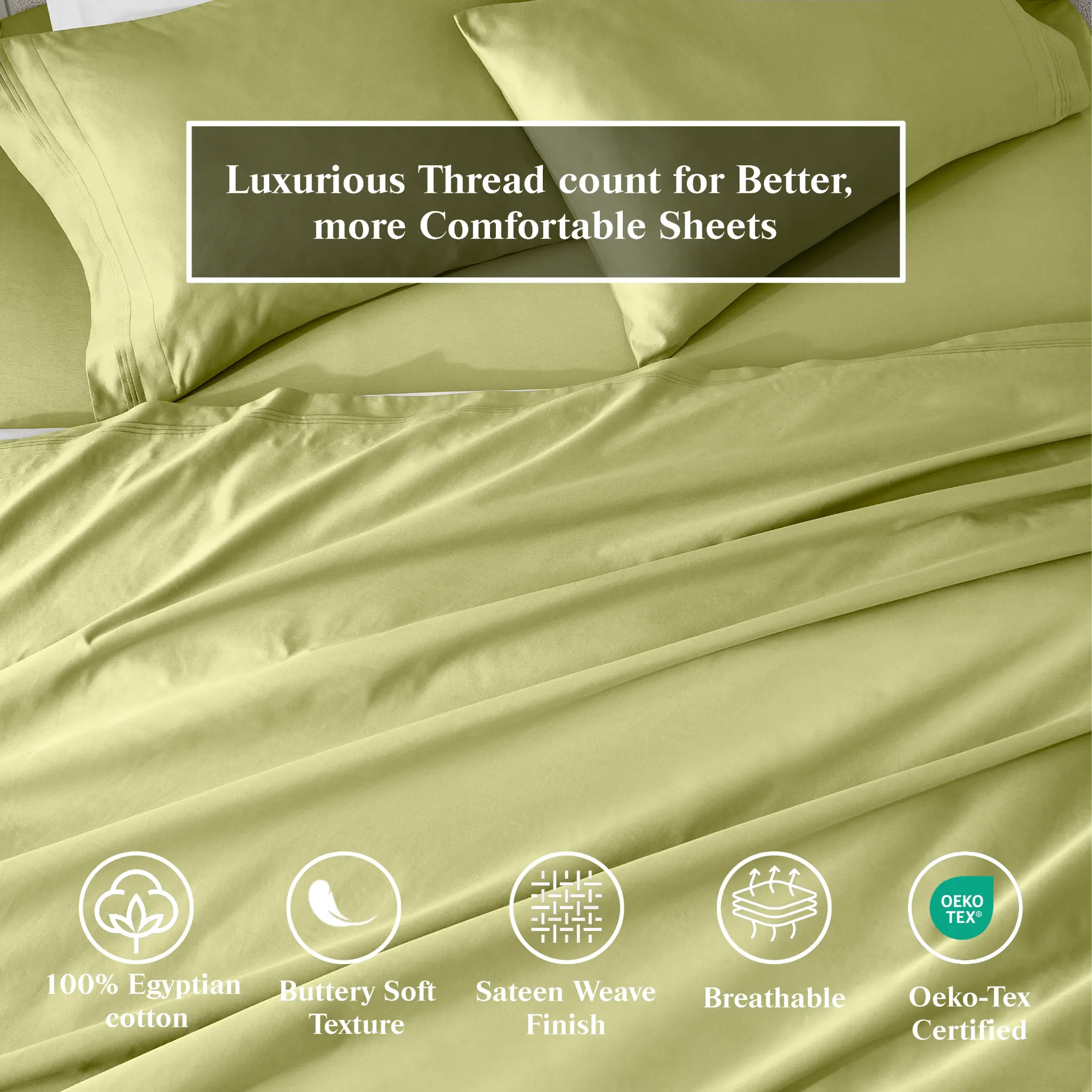 650 Thread Count Egyptian Cotton Solid Pillowcase Set