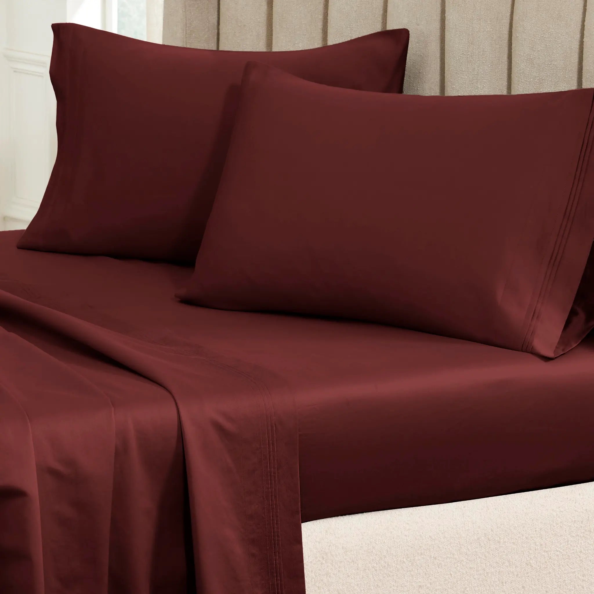 650 Thread Count Egyptian Cotton Solid Pillowcase Set