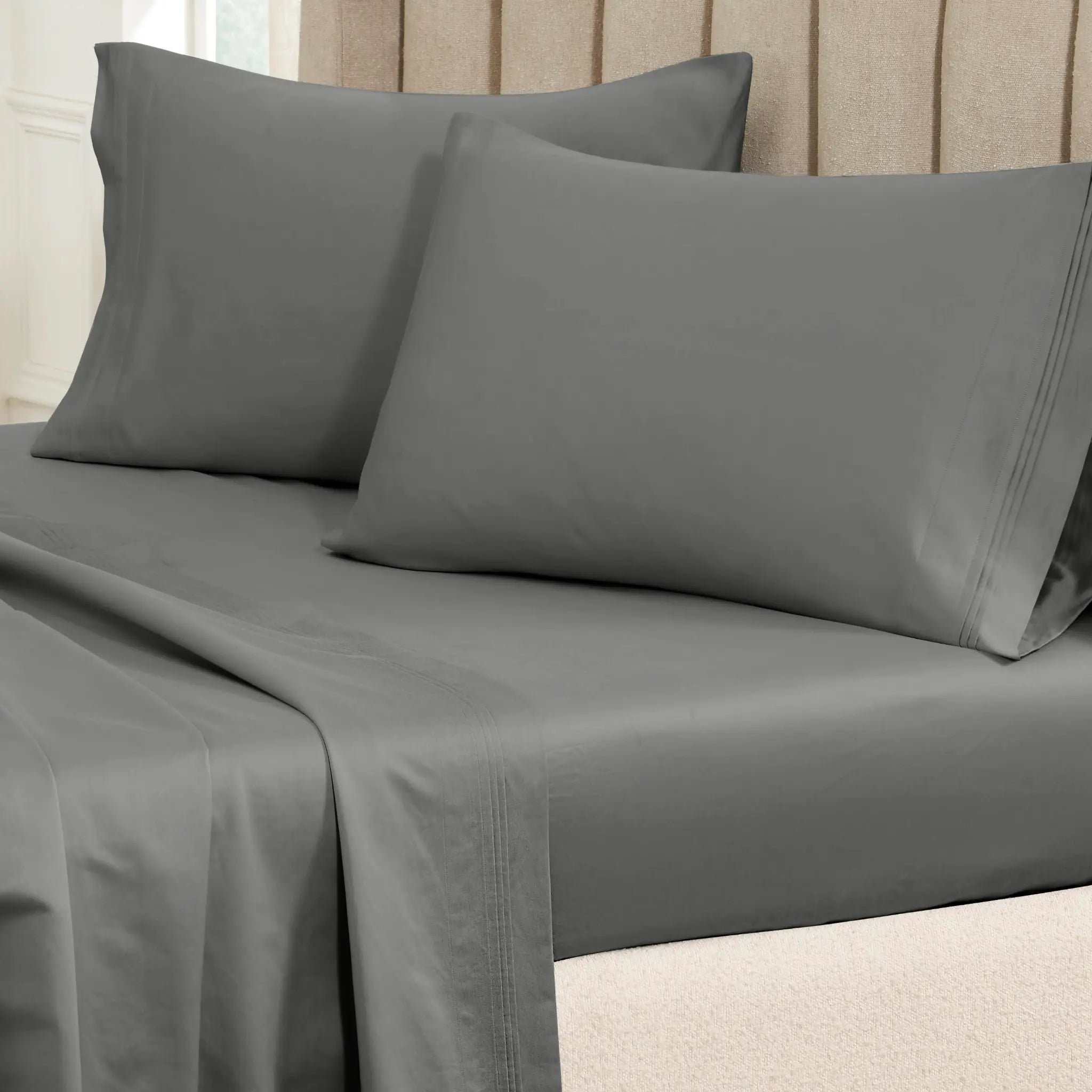 650 Thread Count Egyptian Cotton Solid Pillowcase Set