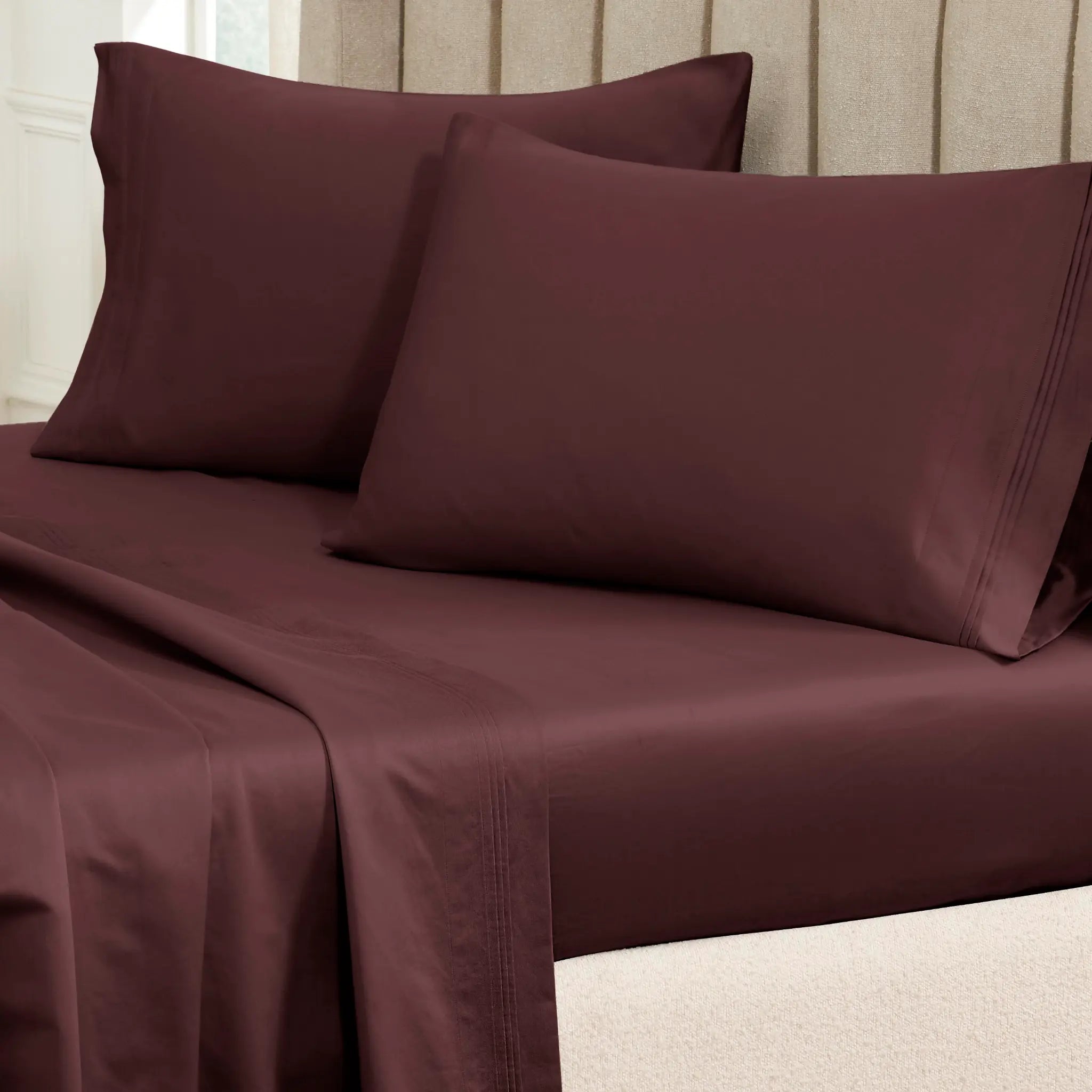 650 Thread Count Egyptian Cotton Solid Pillowcase Set