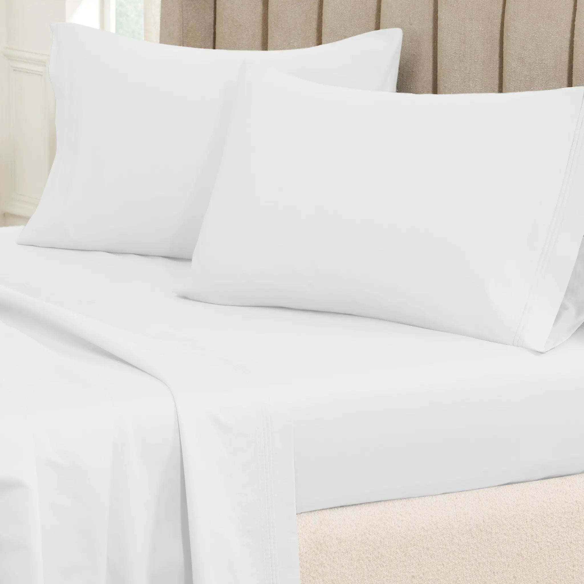 650 Thread Count Egyptian Cotton Solid Pillowcase Set