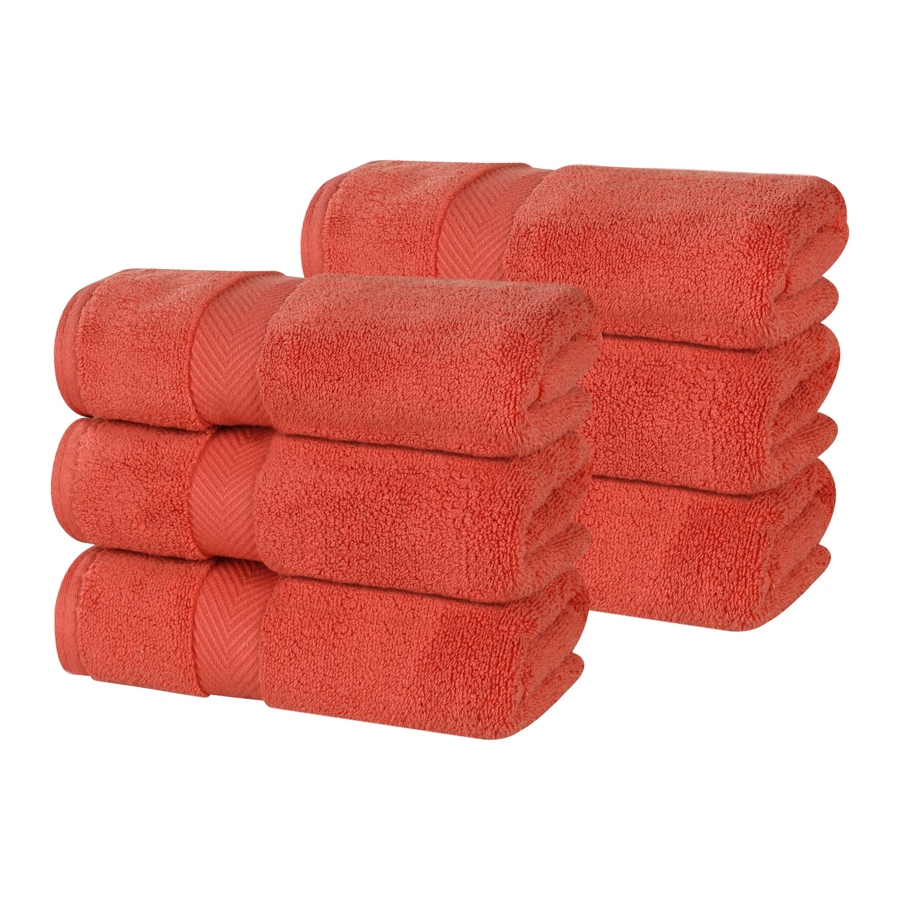 Zero Twist Cotton Solid Ultra-Soft Absorbent Hand Towel Set of 6 - Omnigoodsstore