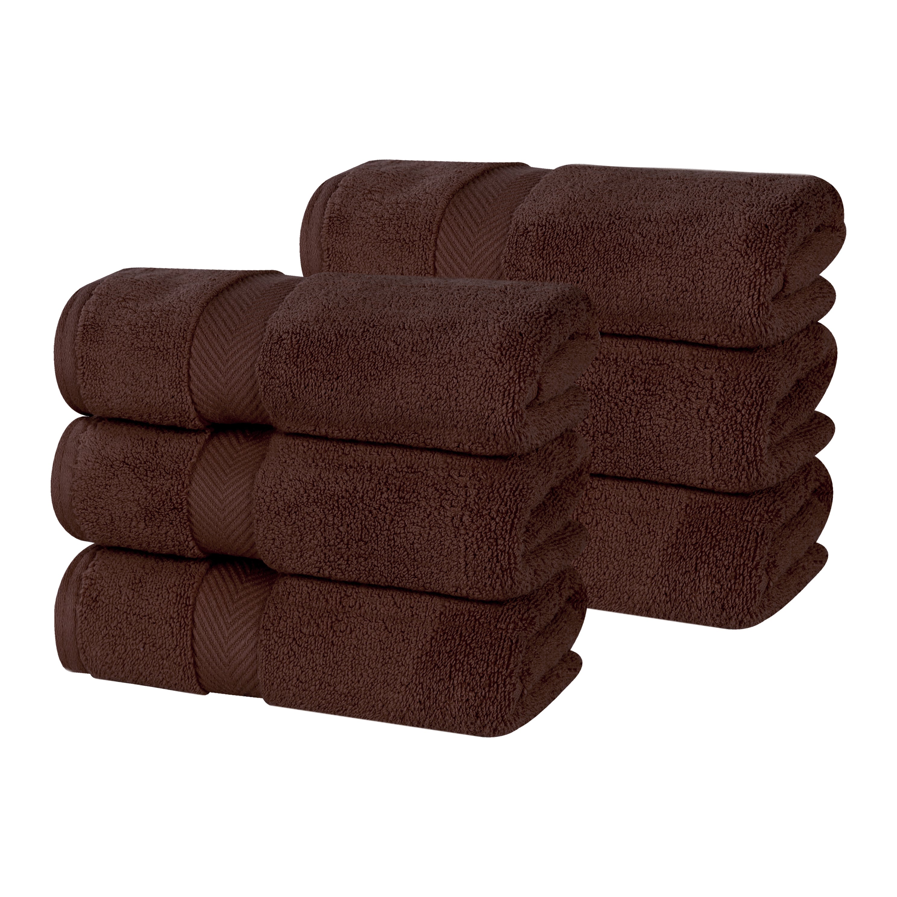 Zero Twist Cotton Solid Ultra-Soft Absorbent Hand Towel Set of 6 - Omnigoodsstore