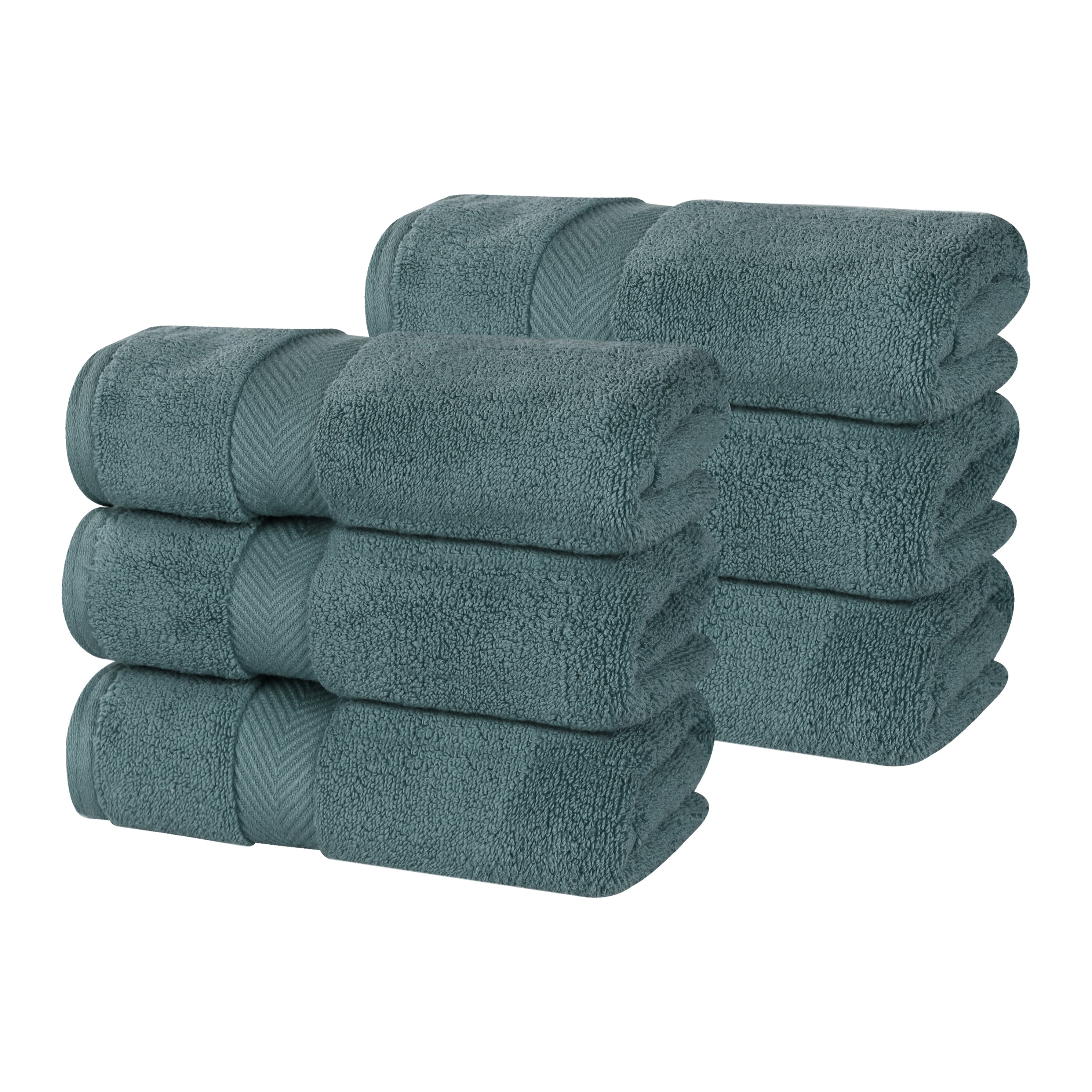 Zero Twist Cotton Solid Ultra-Soft Absorbent Hand Towel Set of 6 - Omnigoodsstore