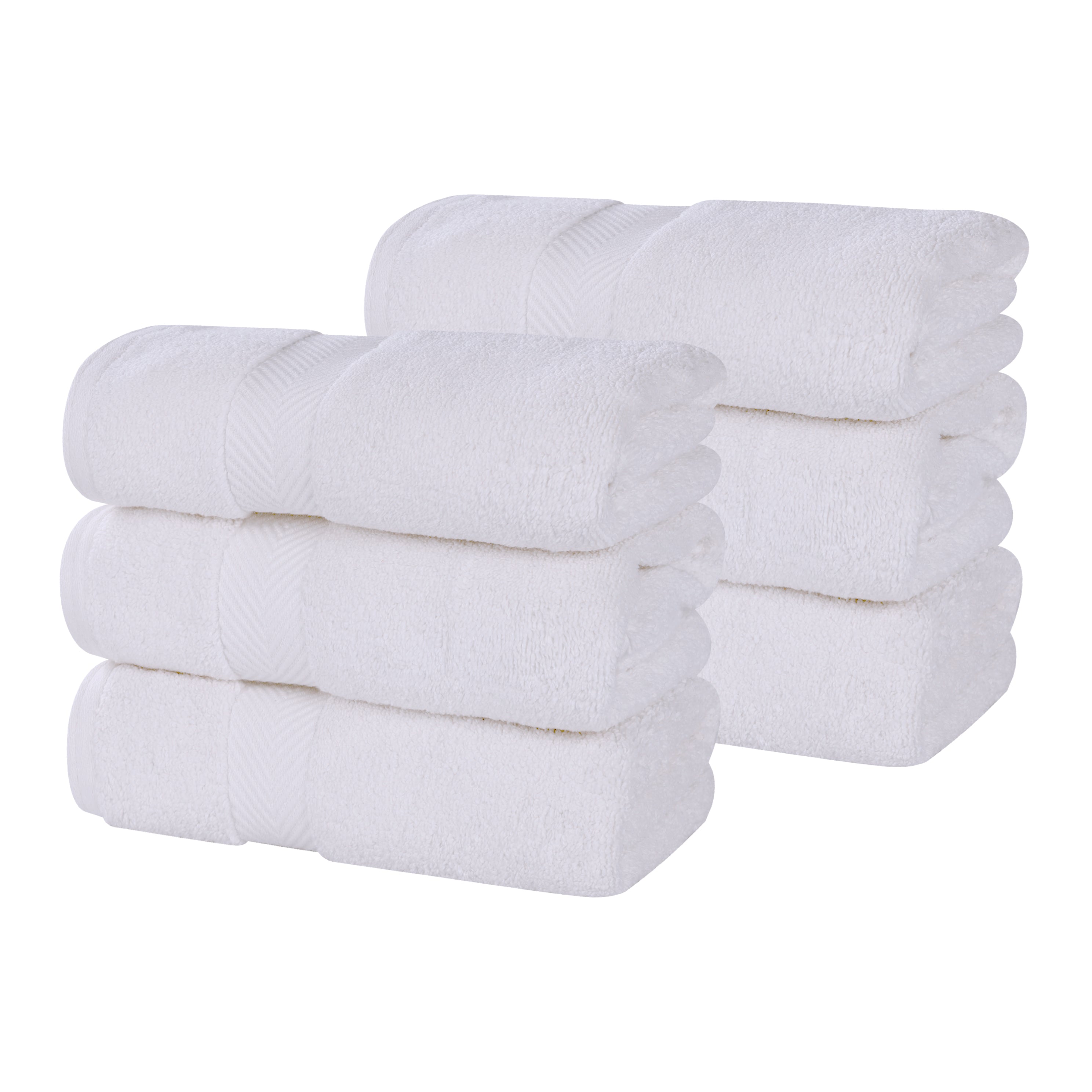 Zero Twist Cotton Solid Ultra-Soft Absorbent Hand Towel Set of 6 - Omnigoodsstore