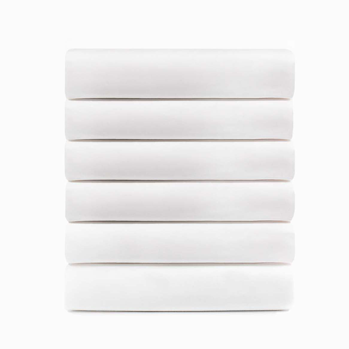 Cotton Rich White Percale Hotel Quality Fitted Bed Sheets, Set of 3, 6, 12 - Omnigoodsstore