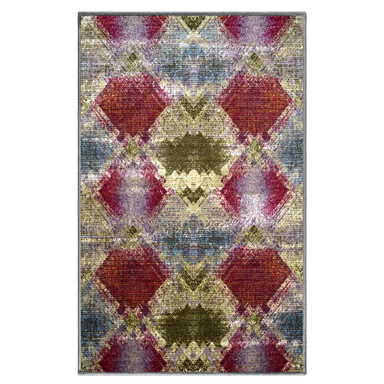 Amarsi Geometric Abstract Non-Slip Indoor Washable Area Rug - Omnigoodsstore