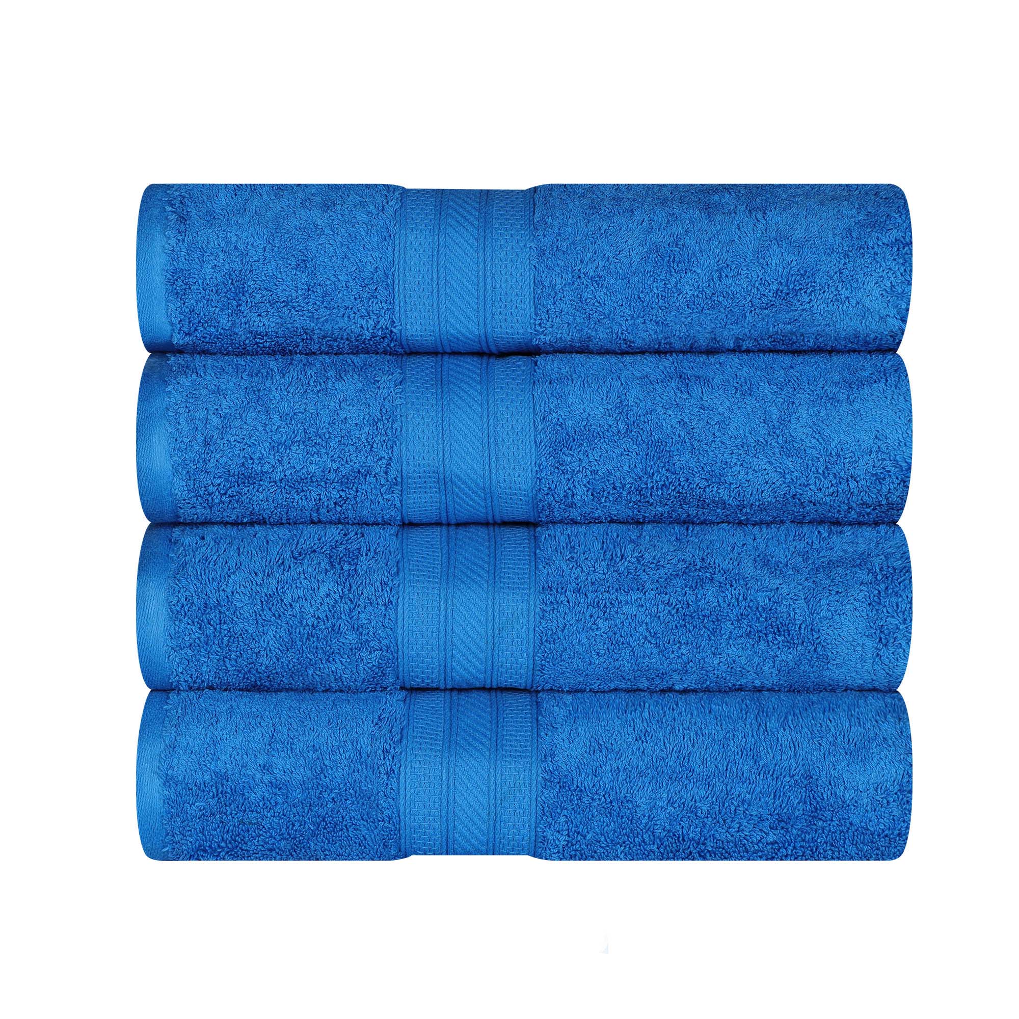 Atlas Cotton Absorbent Heavyweight Solid 4 Piece Bath Towel Set - Omnigoodsstore