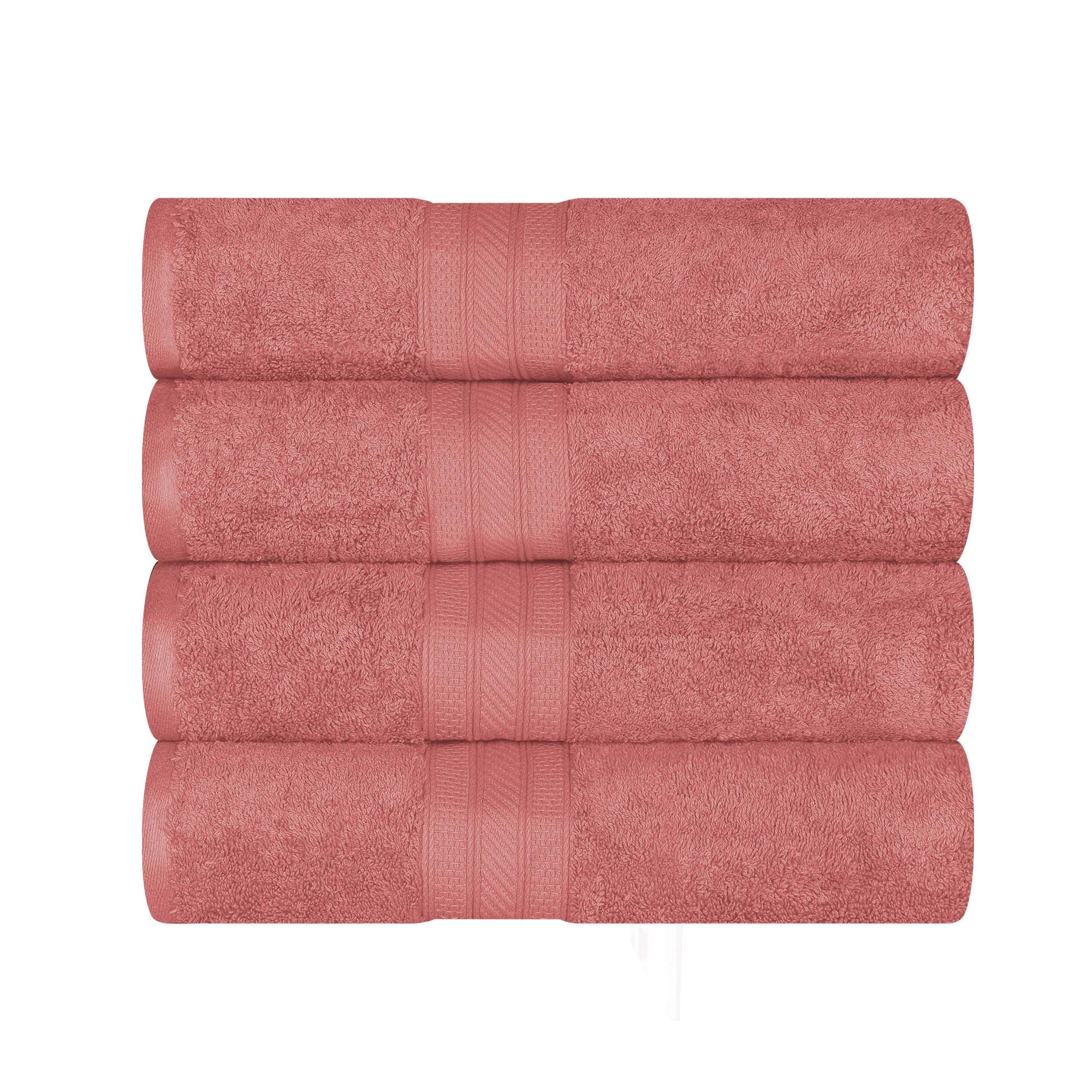 Atlas Cotton Absorbent Heavyweight Solid 4 Piece Bath Towel Set - Omnigoodsstore
