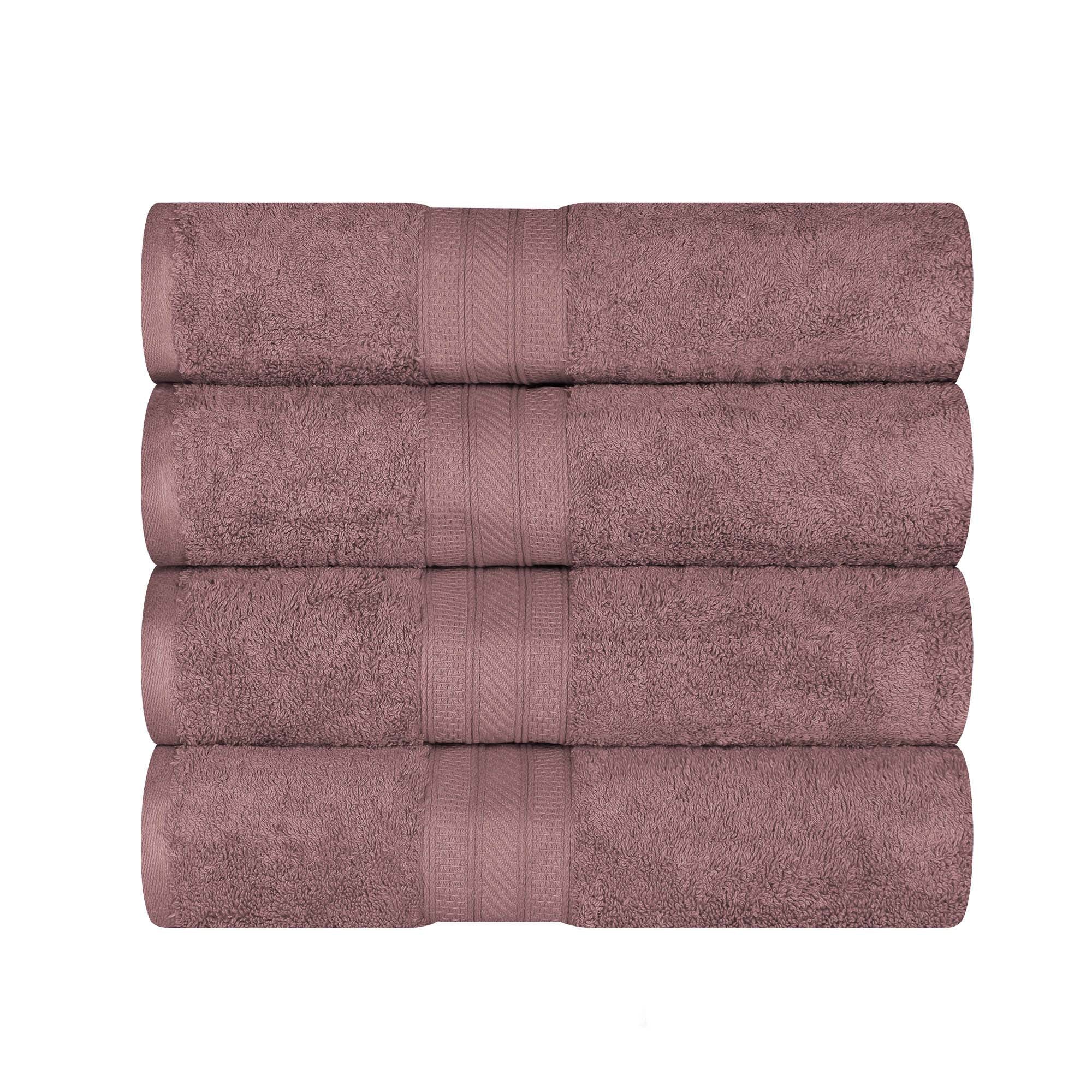 Atlas Cotton Absorbent Heavyweight Solid 4 Piece Bath Towel Set - Omnigoodsstore