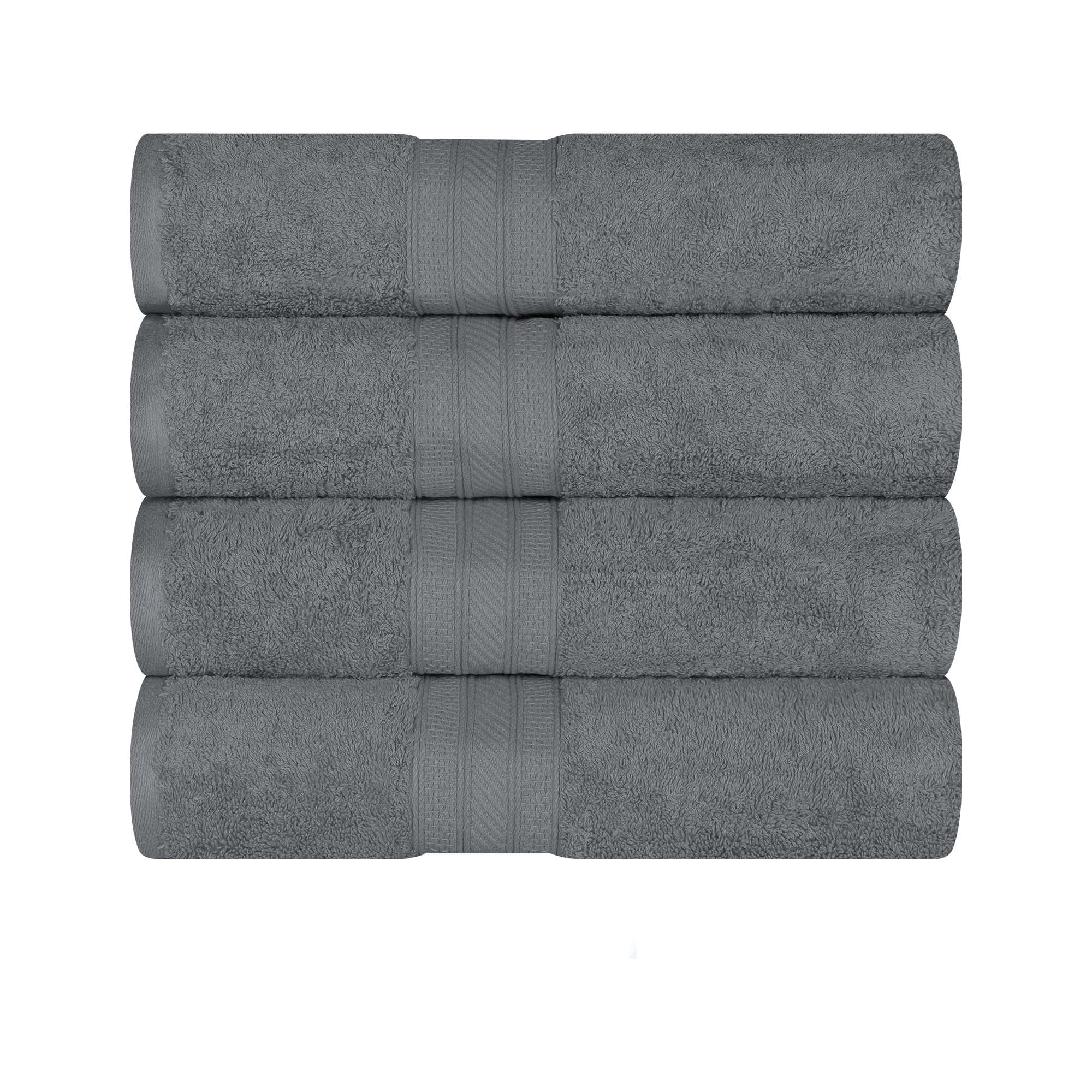 Atlas Cotton Absorbent Heavyweight Solid 4 Piece Bath Towel Set - Omnigoodsstore