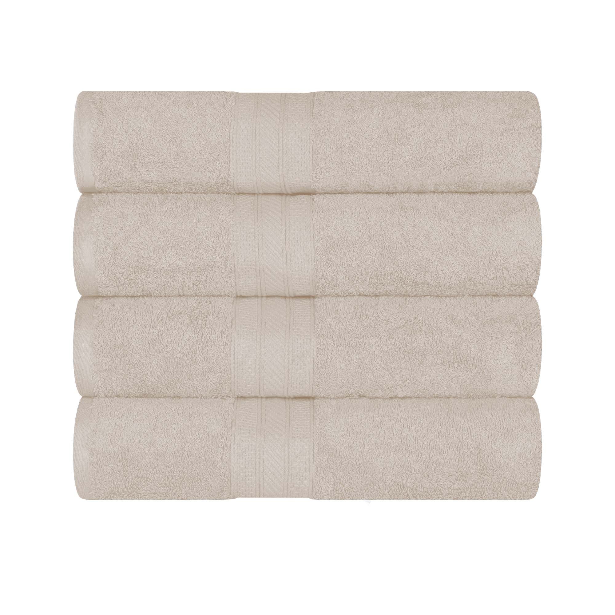Atlas Cotton Absorbent Heavyweight Solid 4 Piece Bath Towel Set - Omnigoodsstore