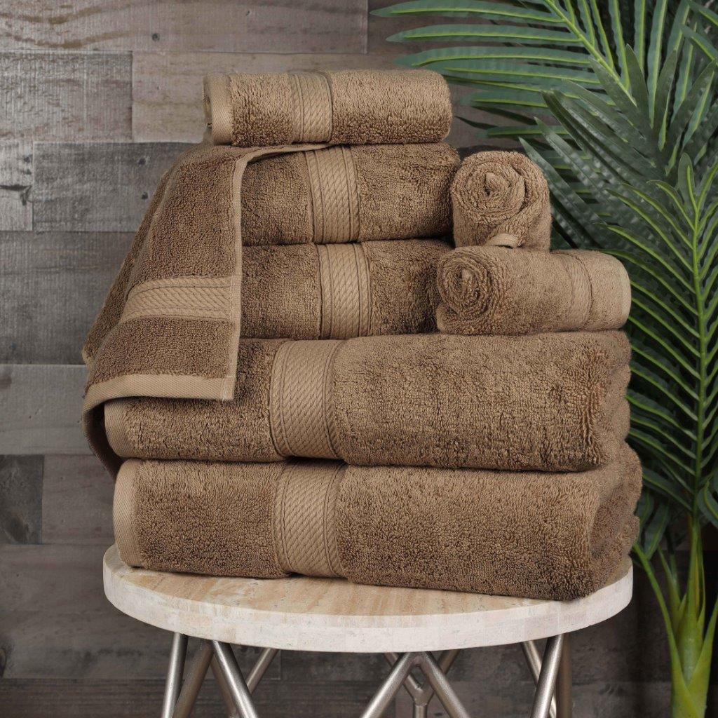 Egyptian Cotton Pile Plush Heavyweight Luxury Soft 8-Piece Towel Set - Omnigoodsstore