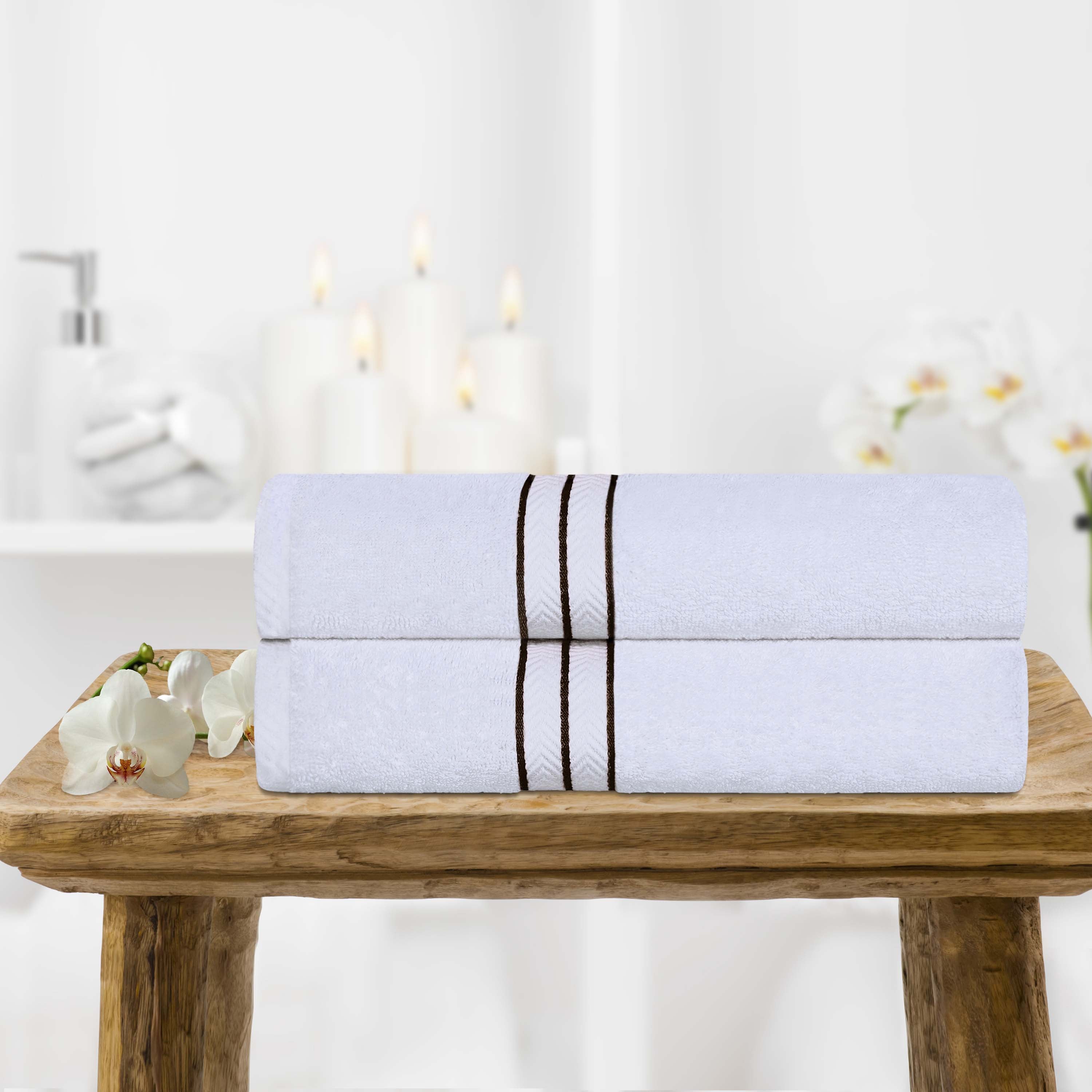Turkish Cotton Ultra Plush Solid Absorbent 2 Piece Bath Towel Set - Omnigoodsstore