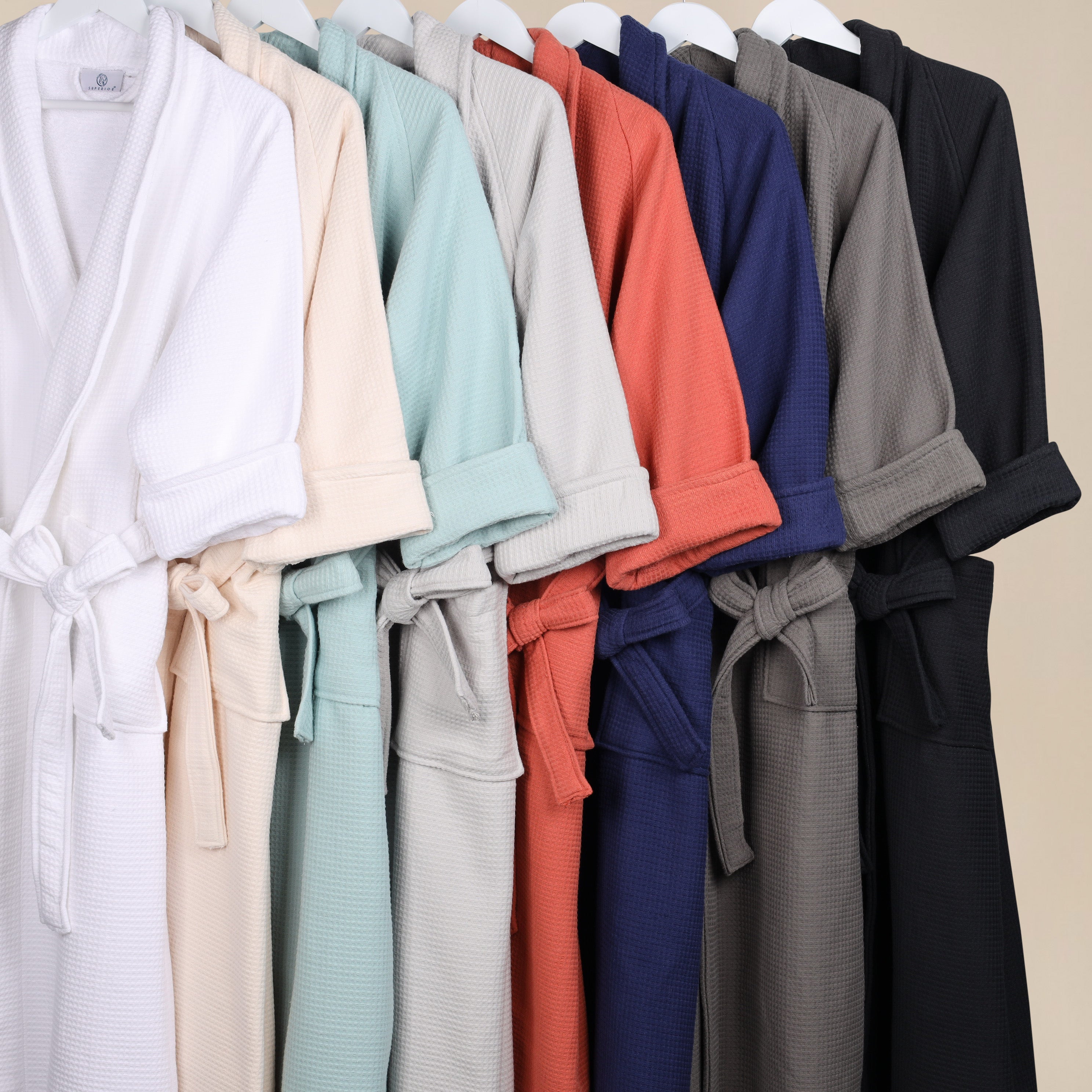 Waffle Weave Cotton Soft Lightweight Oversized Unisex Adult Bath Robe - Omnigoodsstore