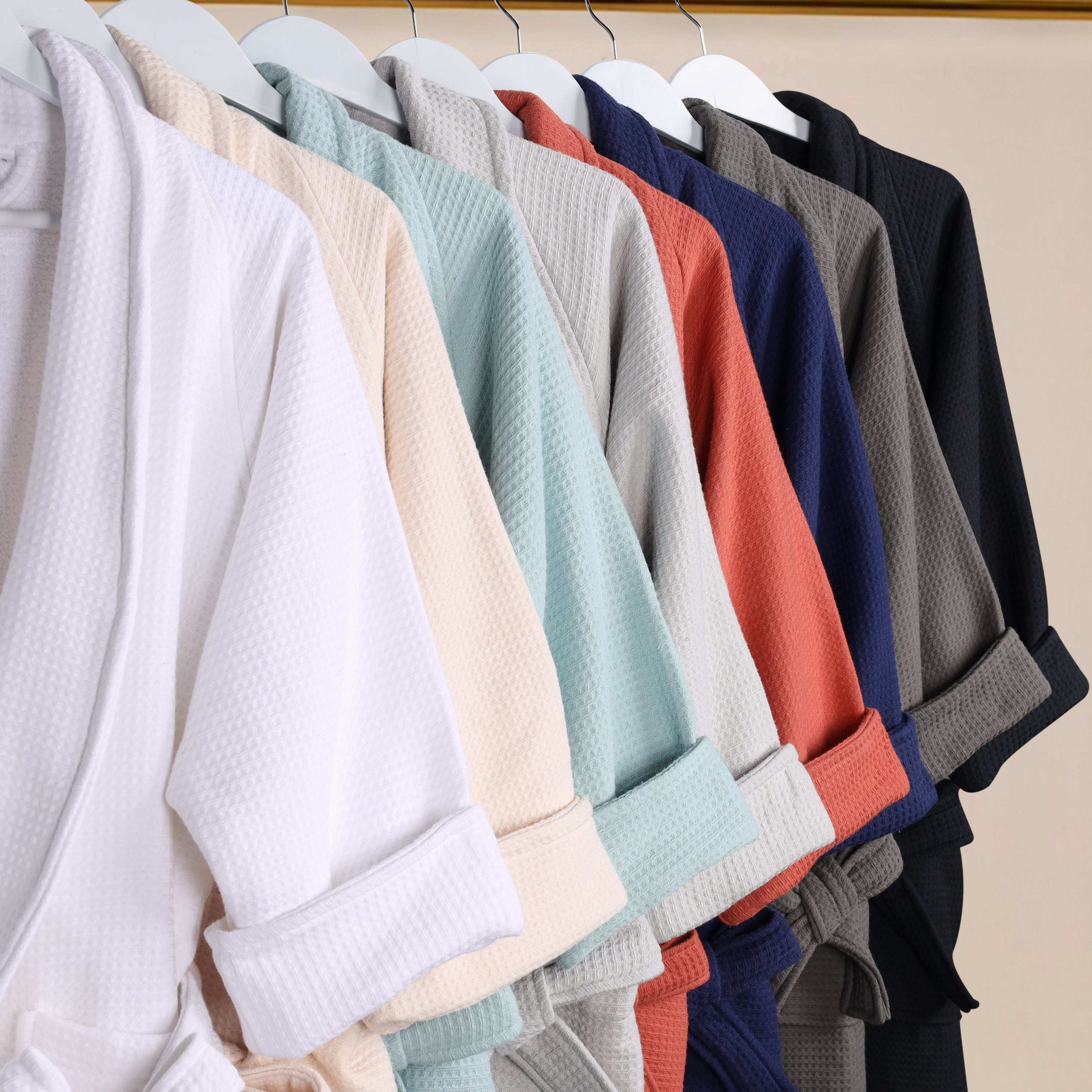 Waffle Weave Cotton Soft Lightweight Oversized Unisex Adult Bath Robe - Omnigoodsstore