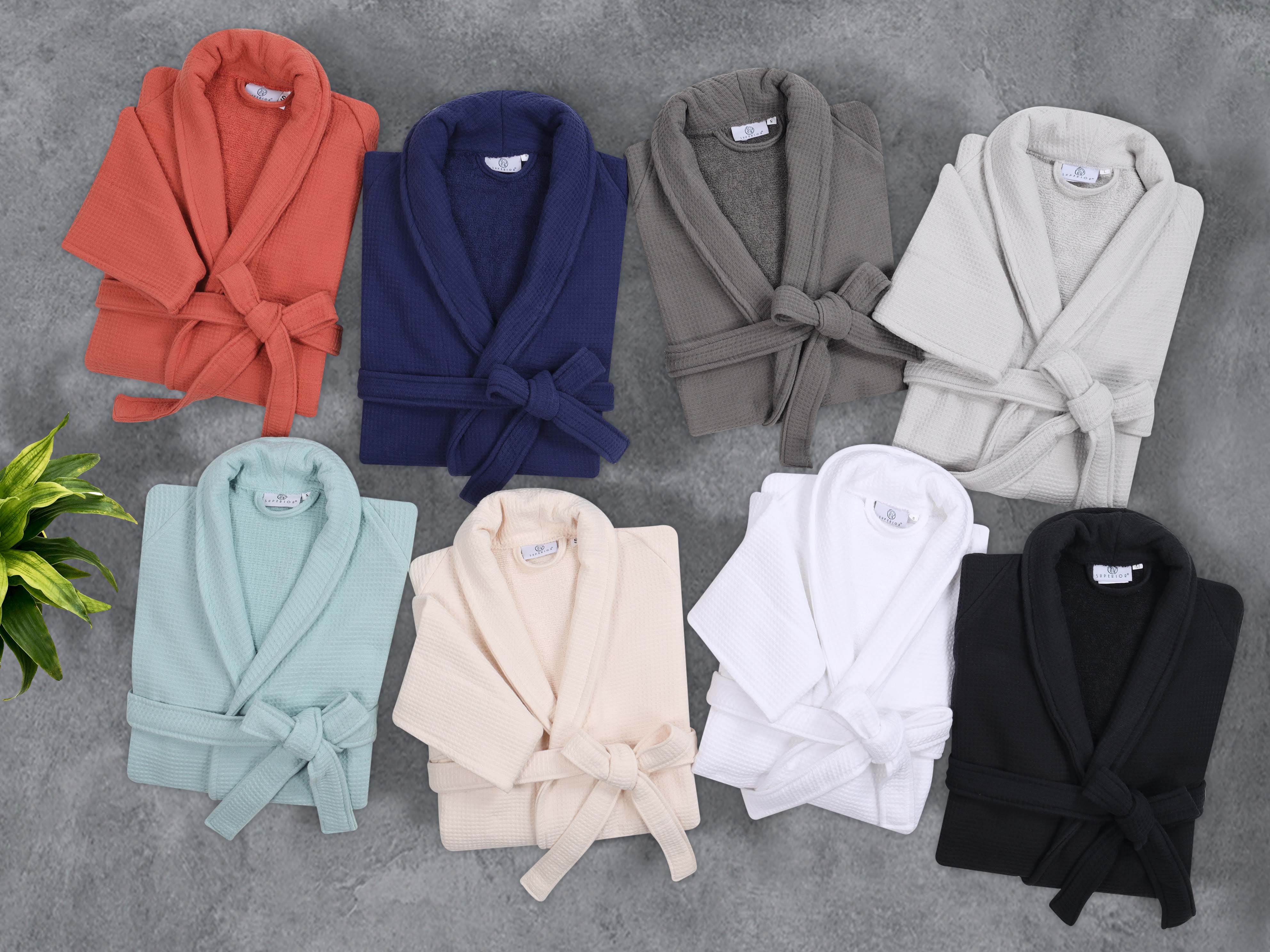 Waffle Weave Cotton Soft Lightweight Oversized Unisex Adult Bath Robe - Omnigoodsstore