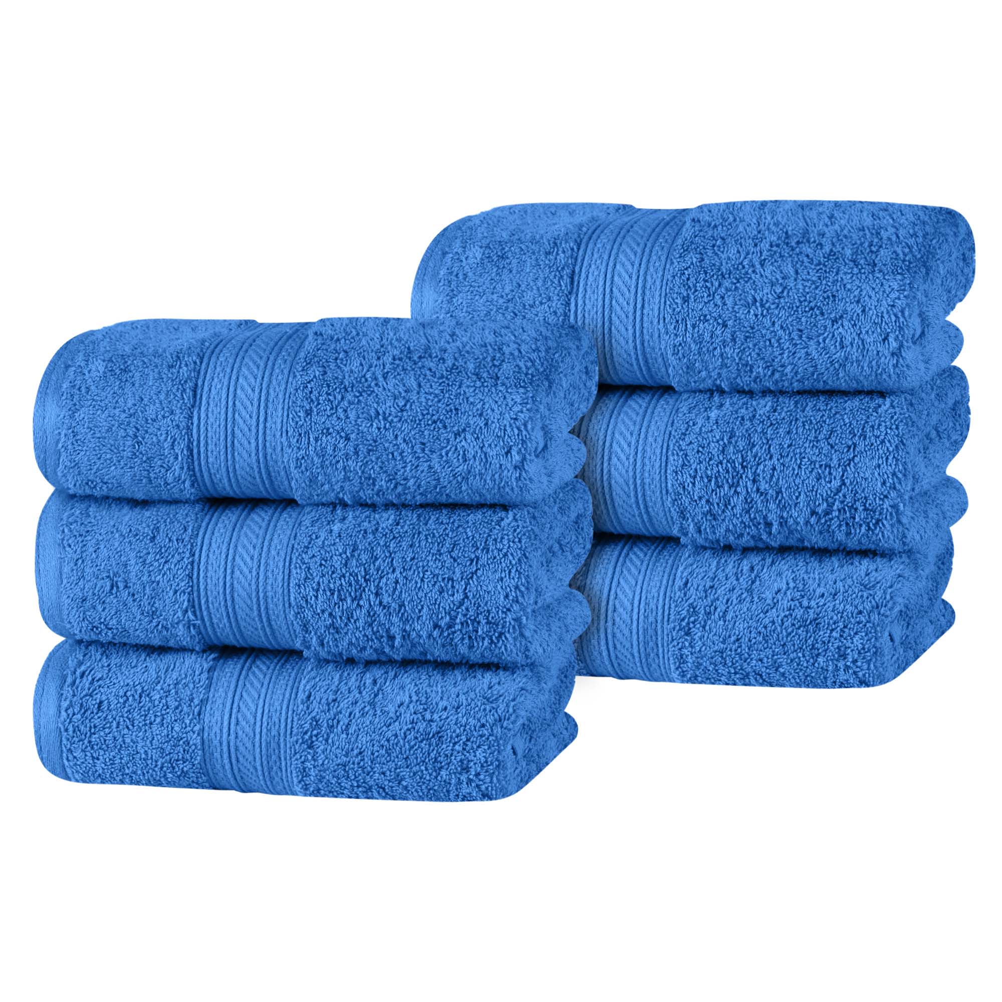 Atlas Cotton Plush Absorbent Heavyweight Luxury Hand Towel Set of 6 - Omnigoodsstore