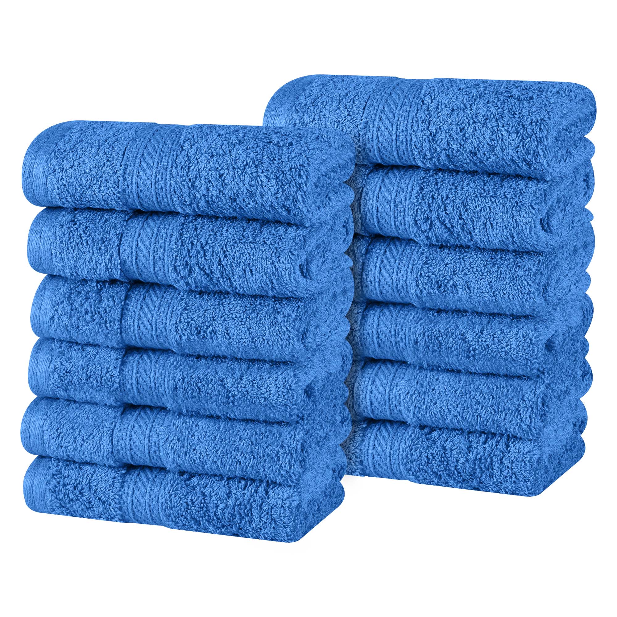 Atlas Cotton Plush Heavyweight Luxury Face Towel Washcloth Set of 12 - Omnigoodsstore