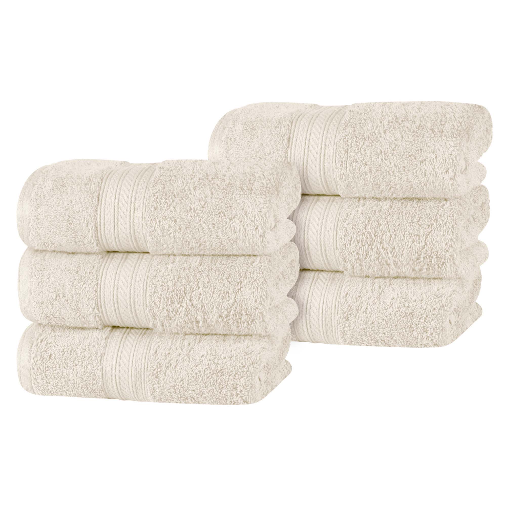 Atlas Cotton Plush Absorbent Heavyweight Luxury Hand Towel Set of 6 - Omnigoodsstore