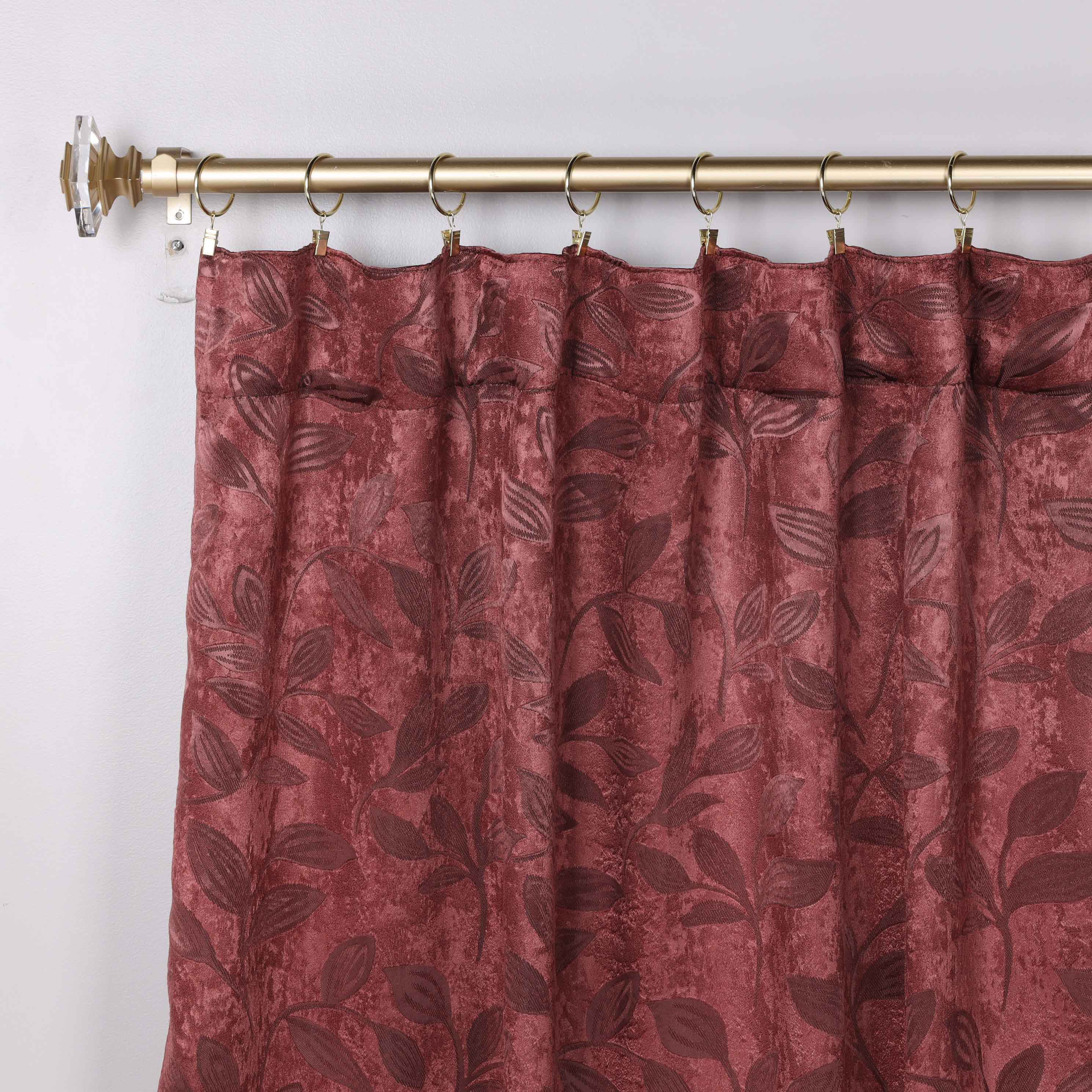 Superior Leaves Room Darkening Back Tab Blackout Curtains Panel Set - Omnigoodsstore