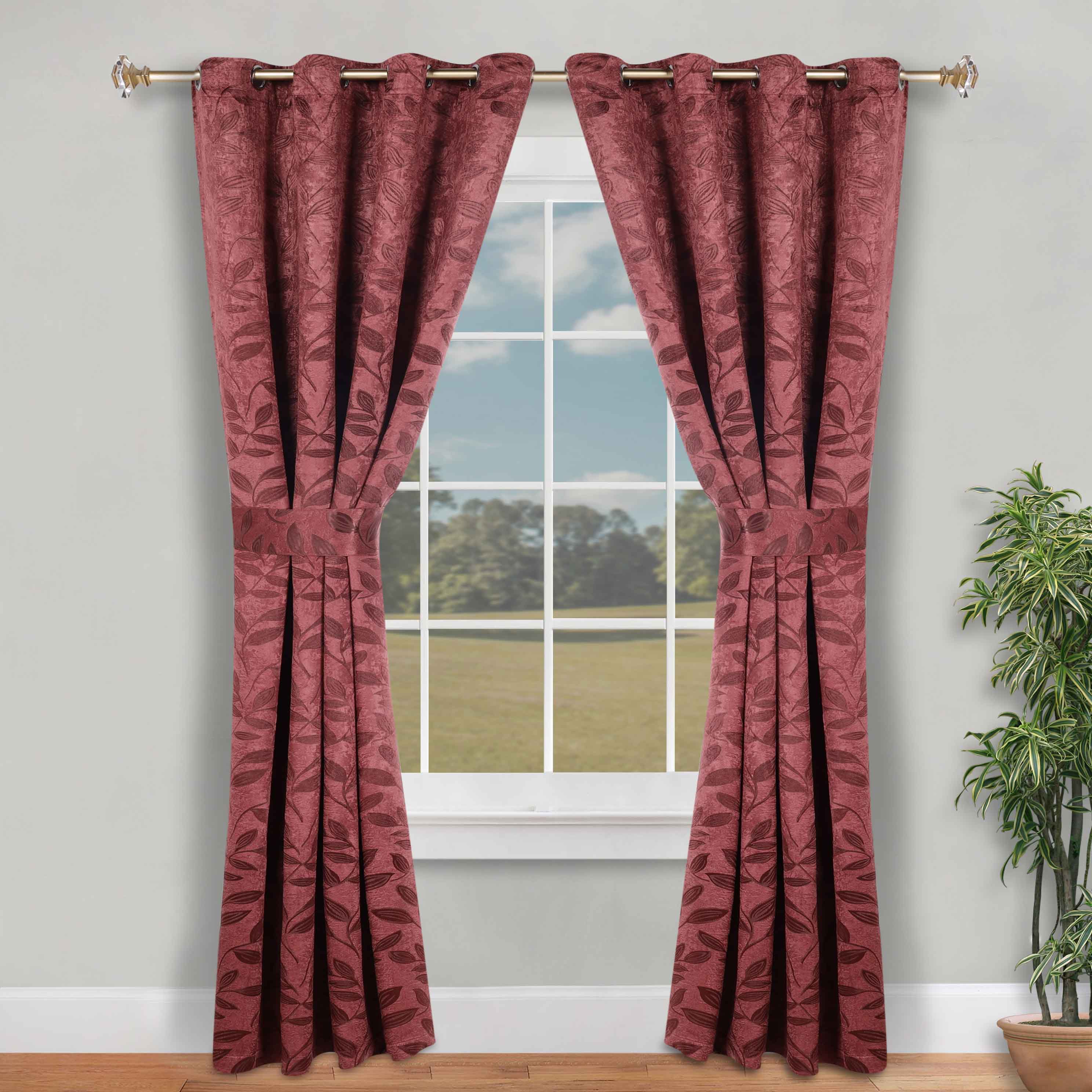 Leaves Machine Room Darkening Blackout Curtains, Set of 2 - Omnigoodsstore