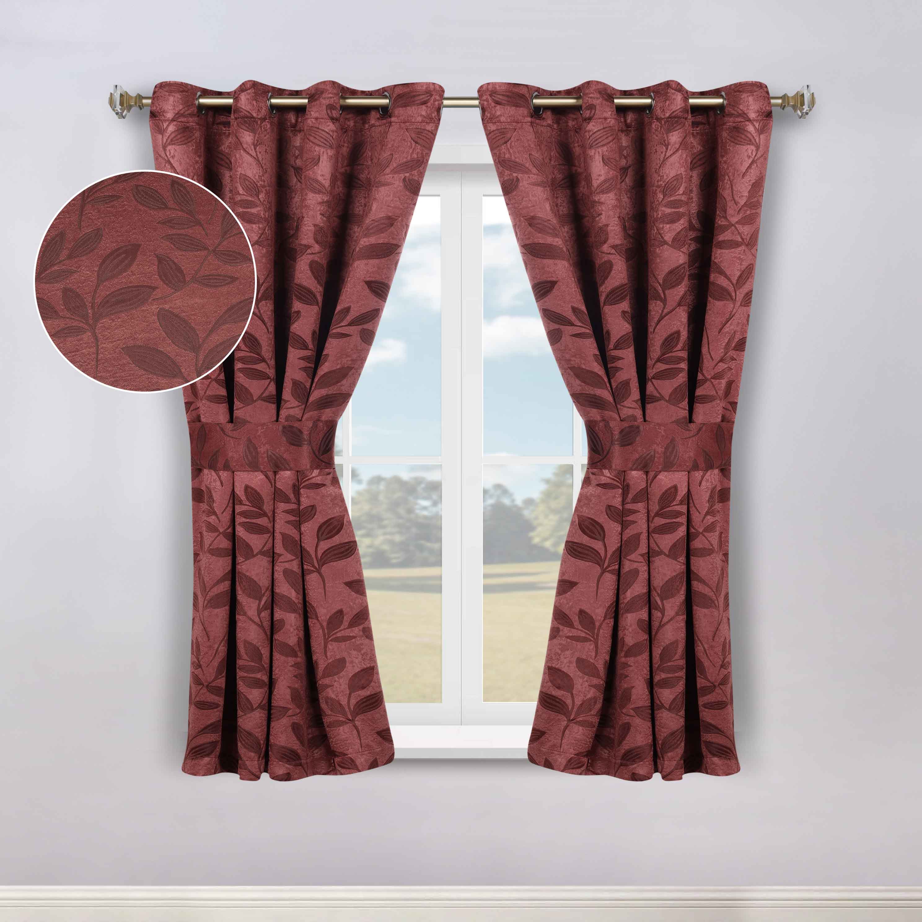Leaves Machine Room Darkening Blackout Curtains, Set of 2 - Omnigoodsstore