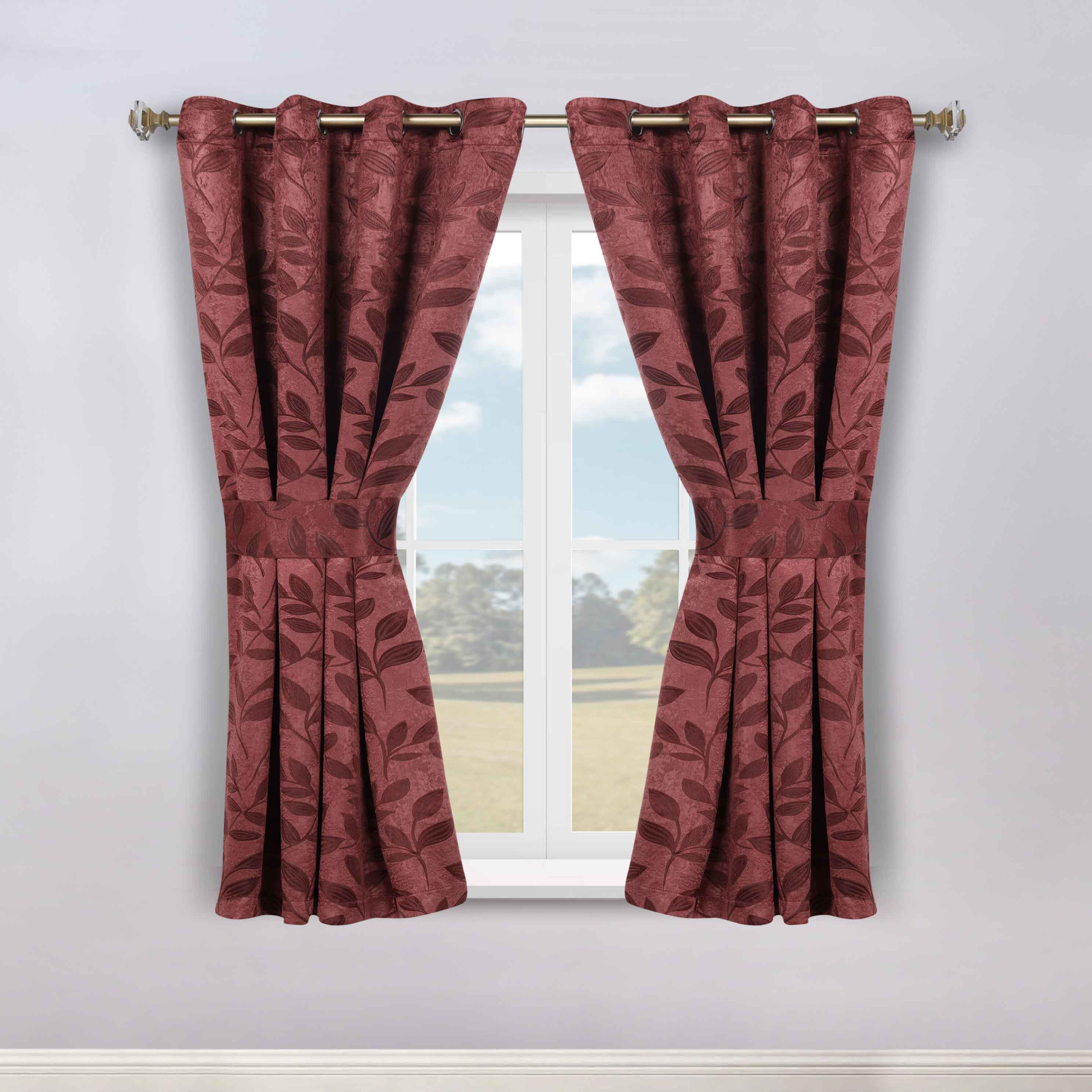 Leaves Machine Room Darkening Blackout Curtains, Set of 2 - Omnigoodsstore