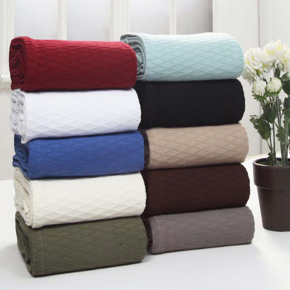 Cotton All Season Diamond Bed Blanket & Sofa Throw - Omnigoodsstore