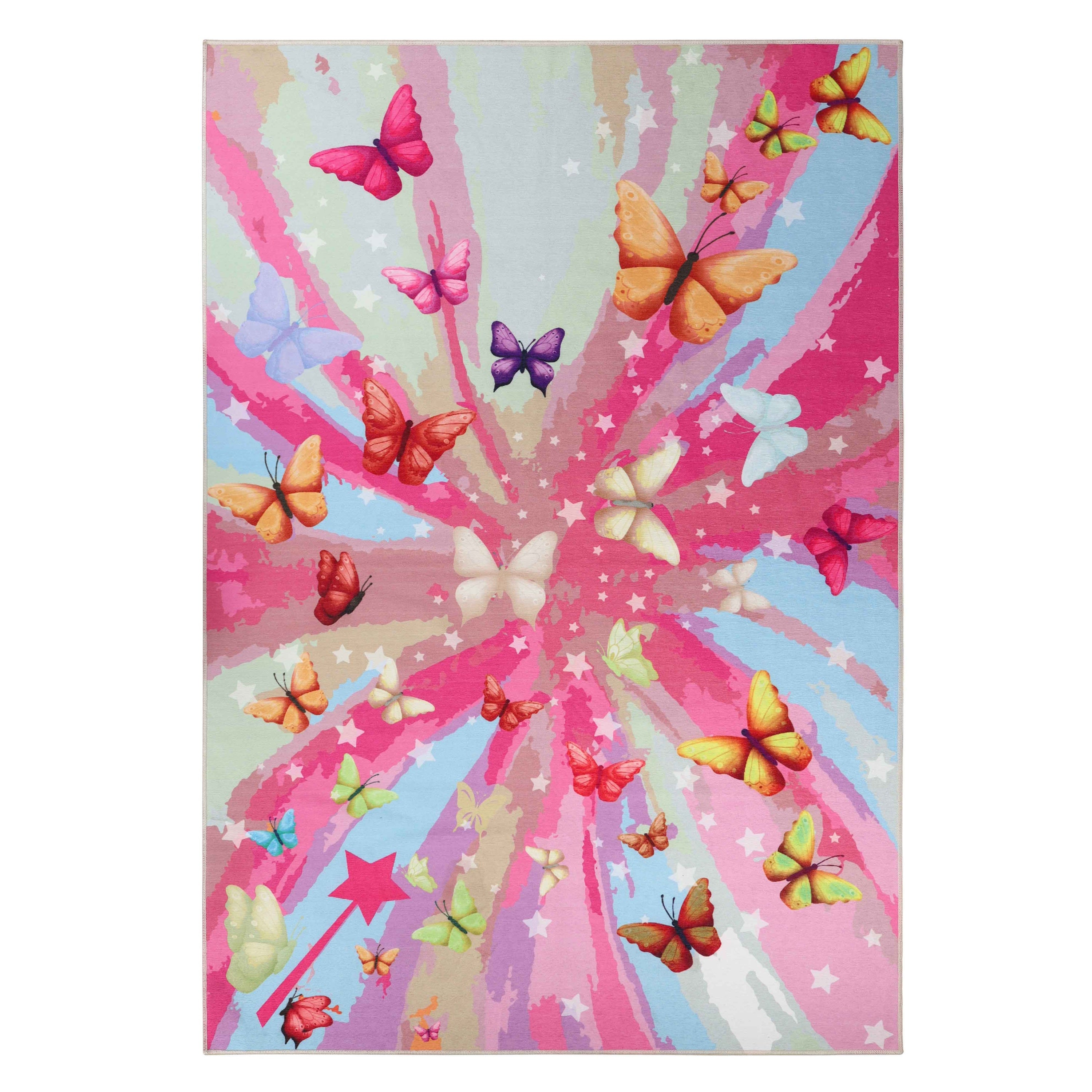 Butterfly Non-Slip Kids Playroom Nursery Washable Indoor Area Rug - Omnigoodsstore