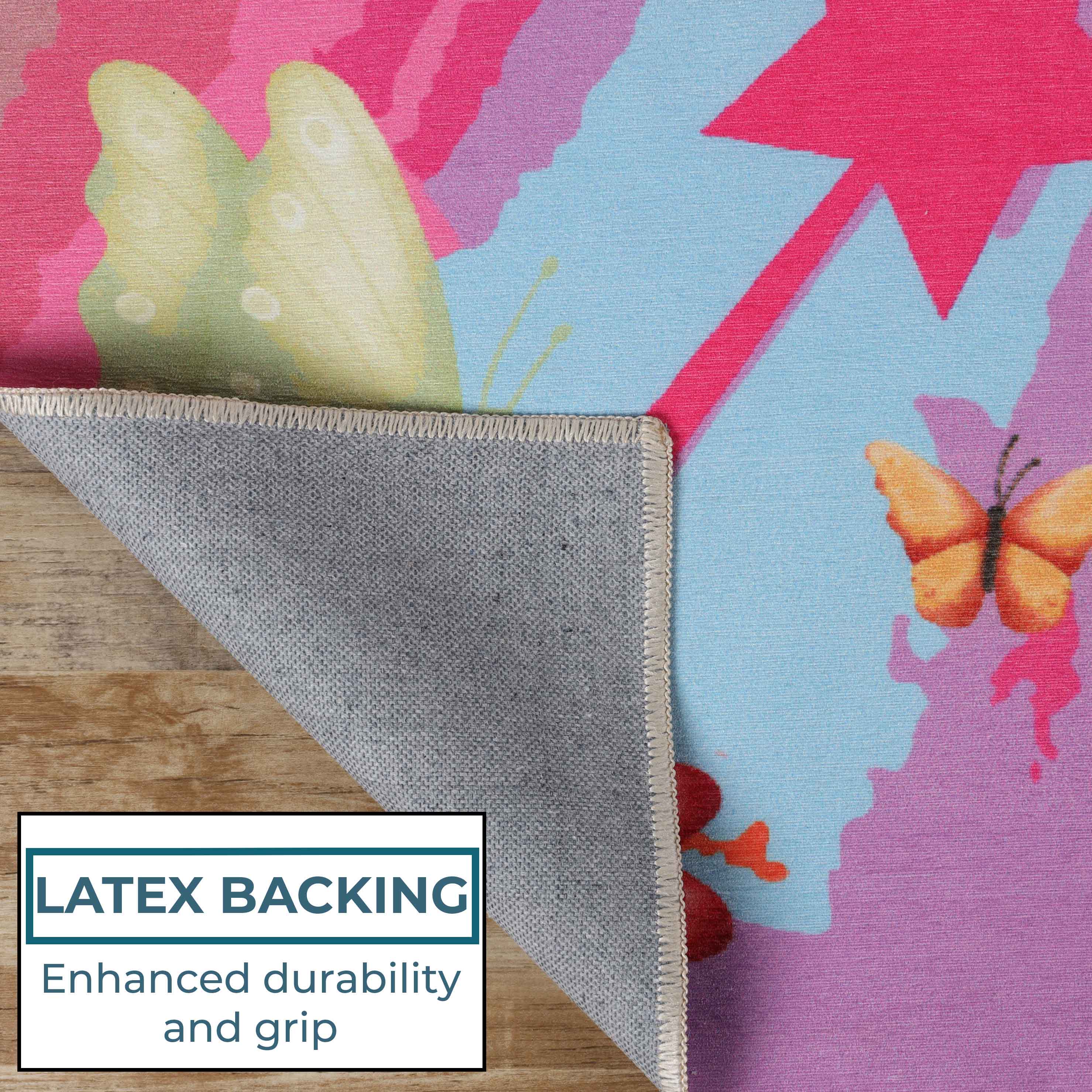 Butterfly Non-Slip Kids Playroom Nursery Washable Indoor Area Rug - Omnigoodsstore