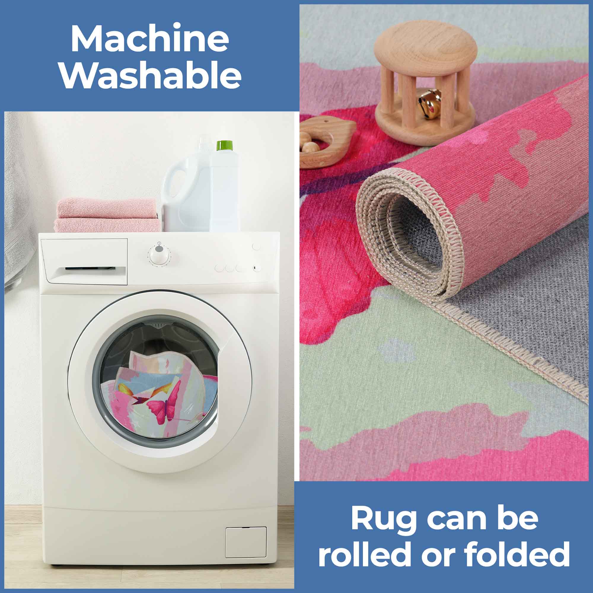 Butterfly Non-Slip Kids Playroom Nursery Washable Indoor Area Rug - Omnigoodsstore