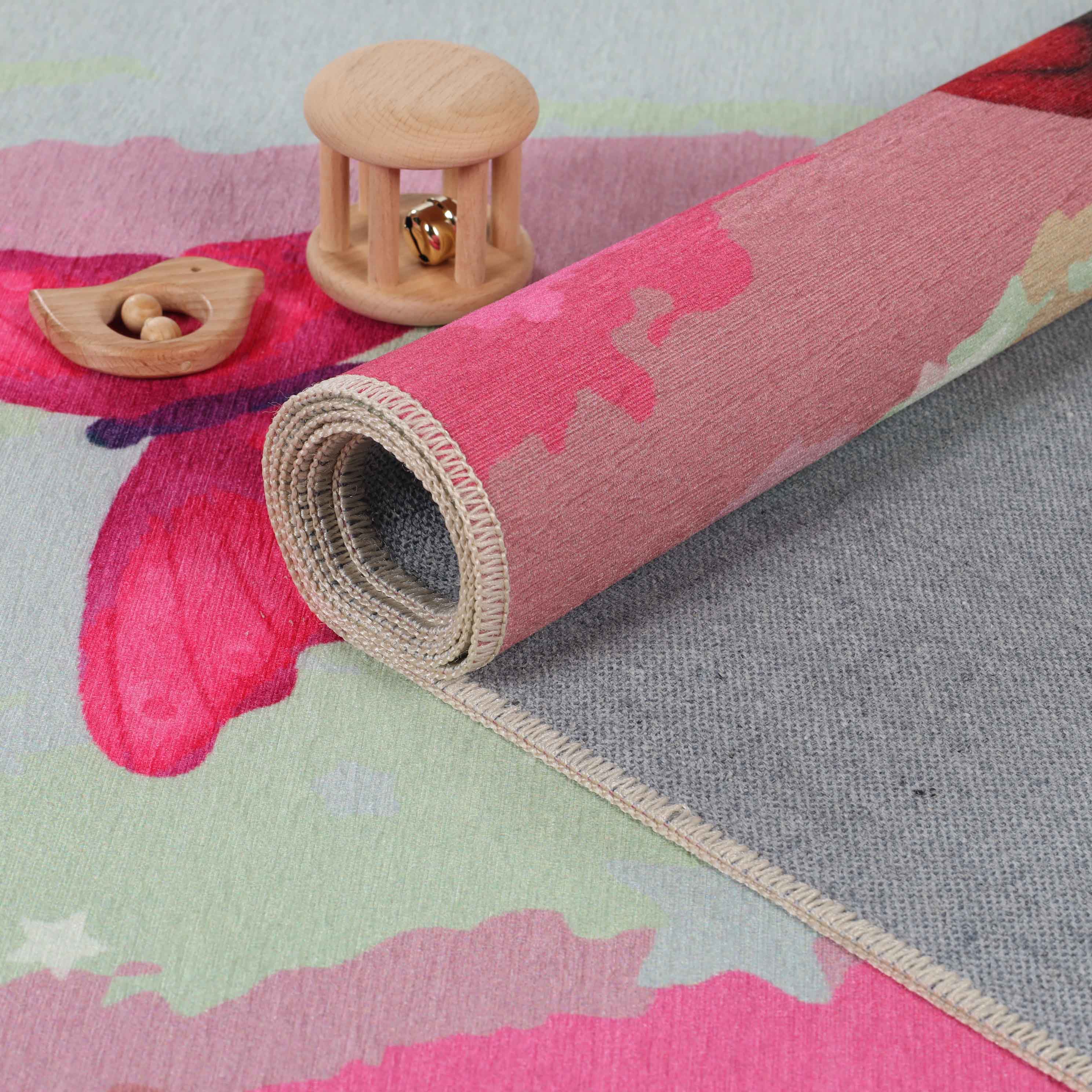 Butterfly Non-Slip Kids Playroom Nursery Washable Indoor Area Rug - Omnigoodsstore