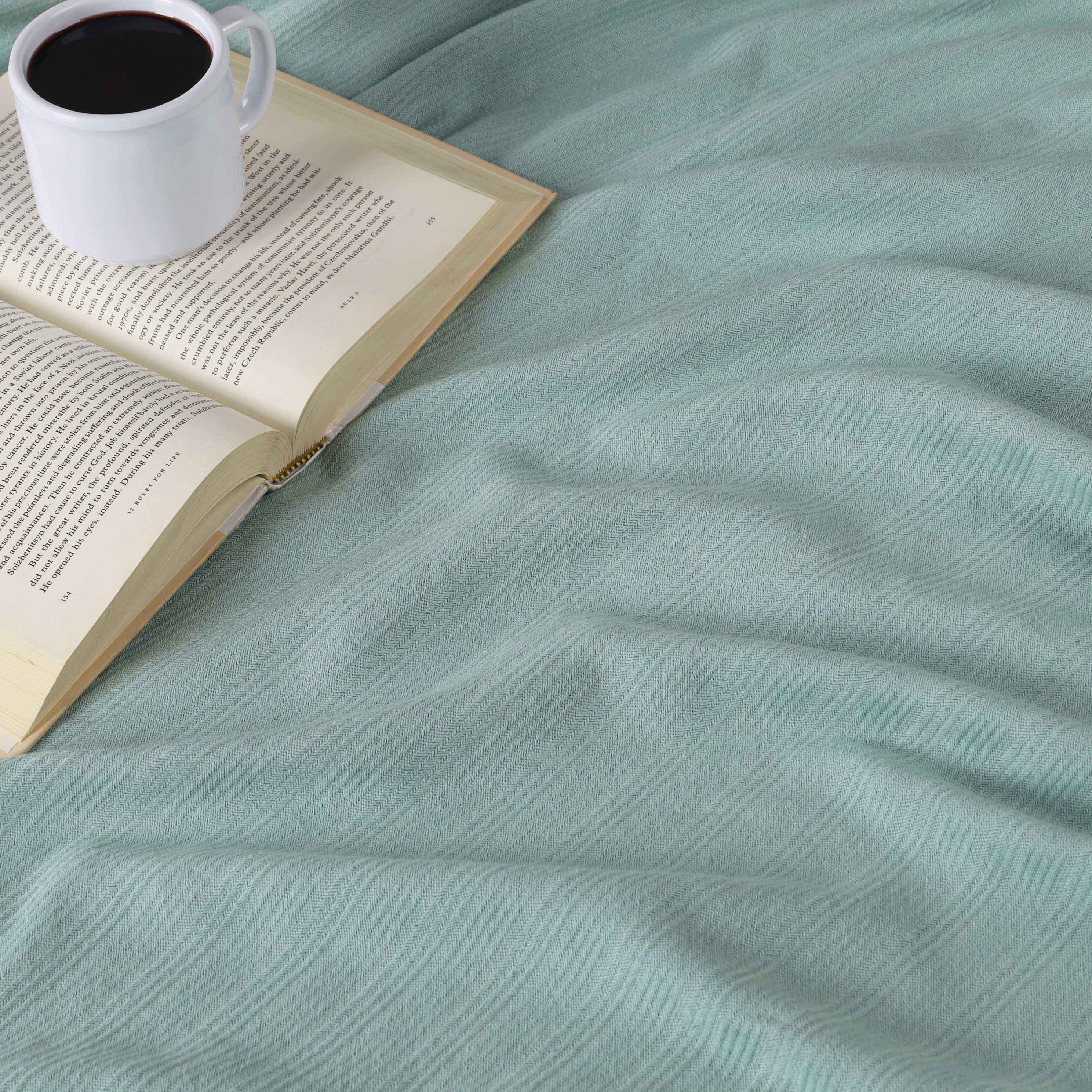 Milan Cotton Textured Striped Lightweight Woven Blanket - Omnigoodsstore